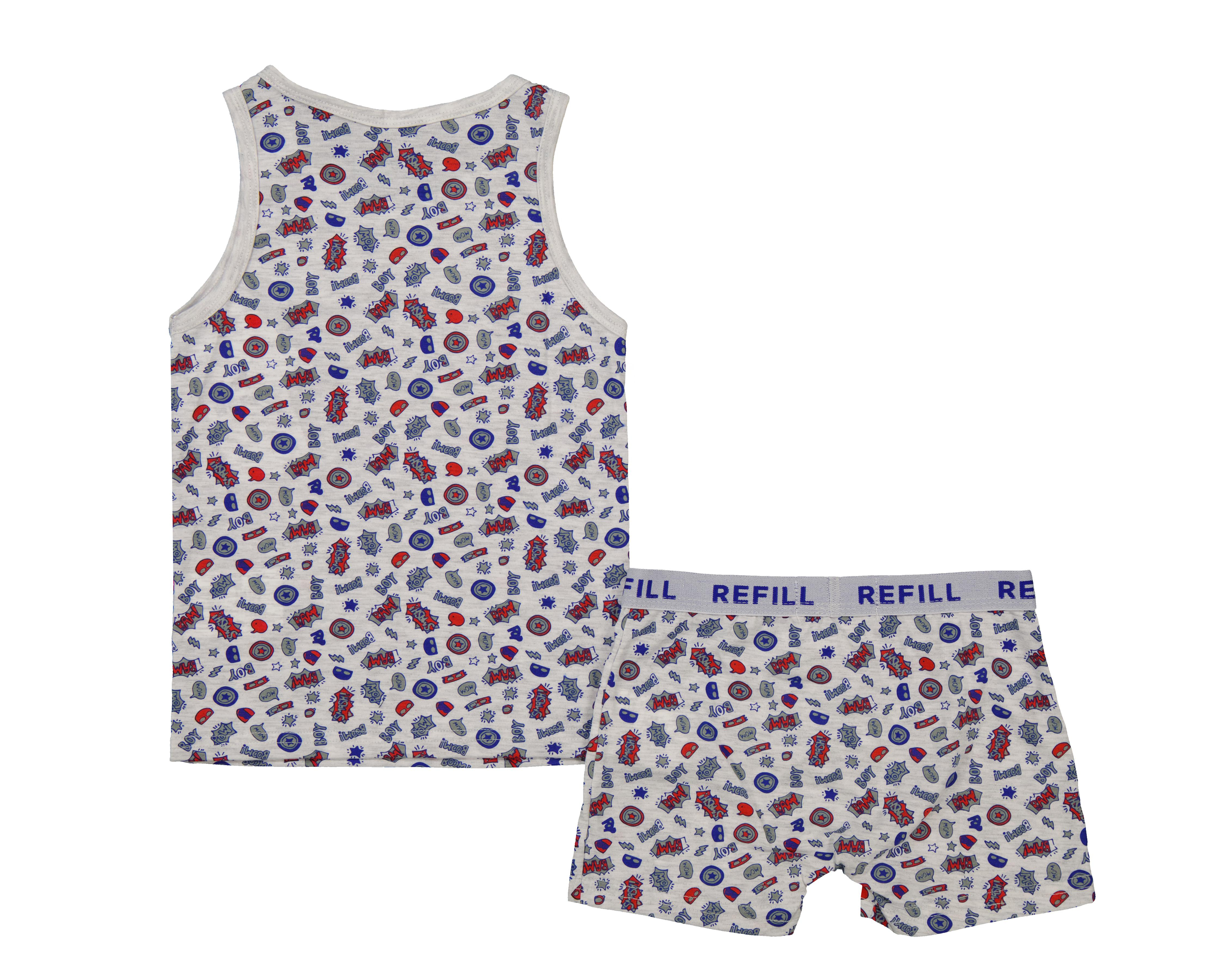 Foto 2 | Playera Interior y Bóxer Refill para Niño 2 Piezas