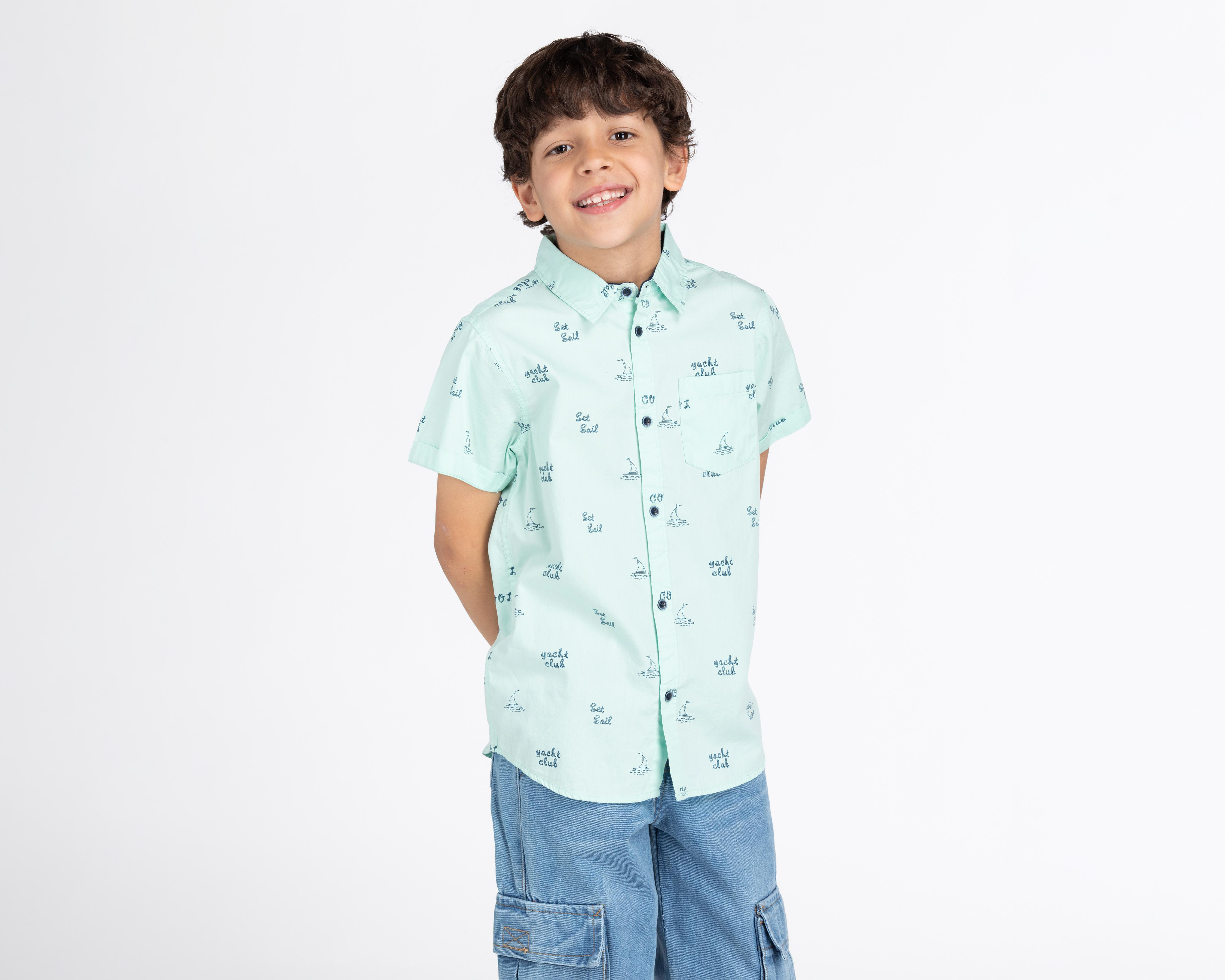 Foto 2 pulgar | Camisa Refill Manga Corta Estampada para Niño