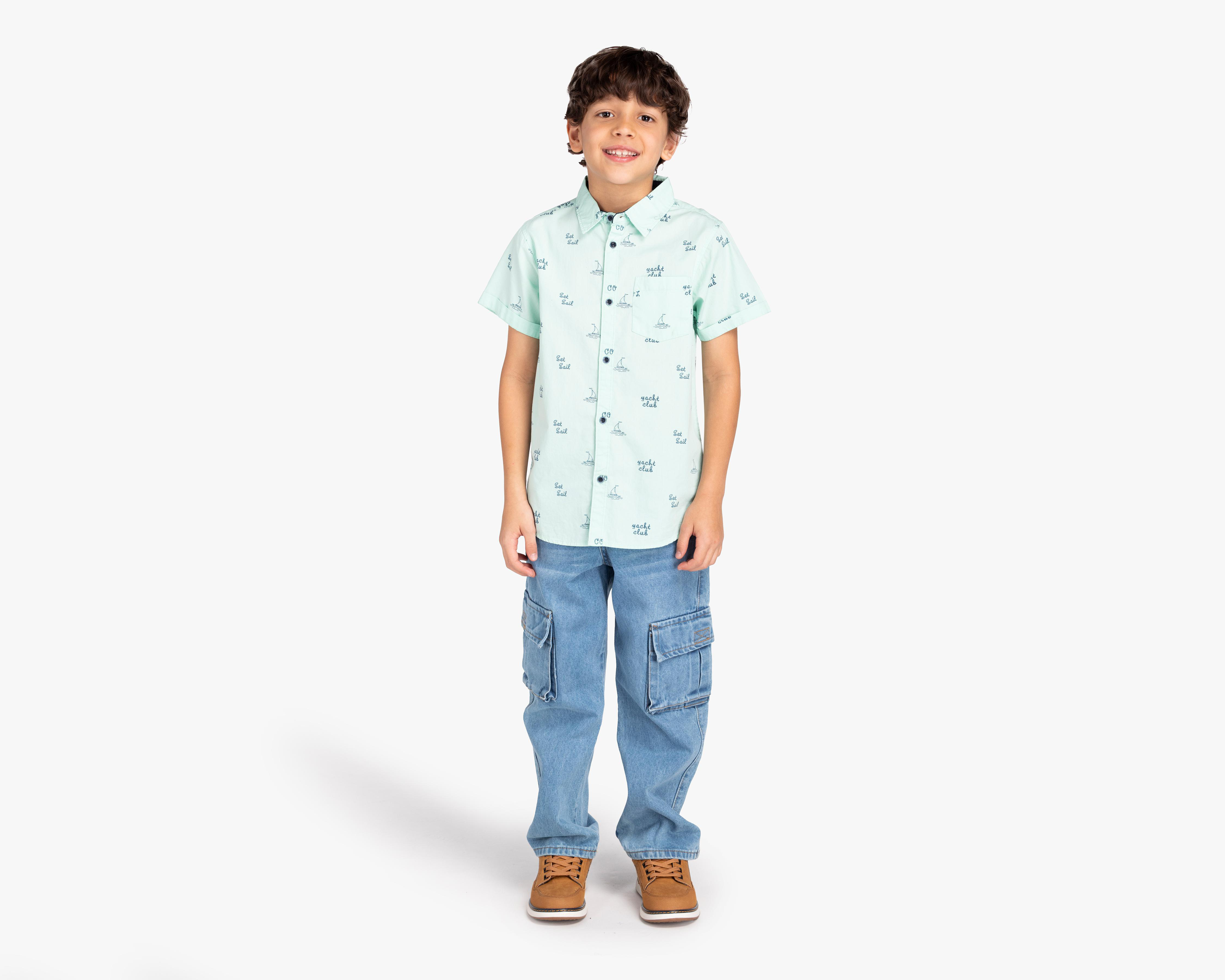 Foto 3 pulgar | Camisa Refill Manga Corta Estampada para Niño