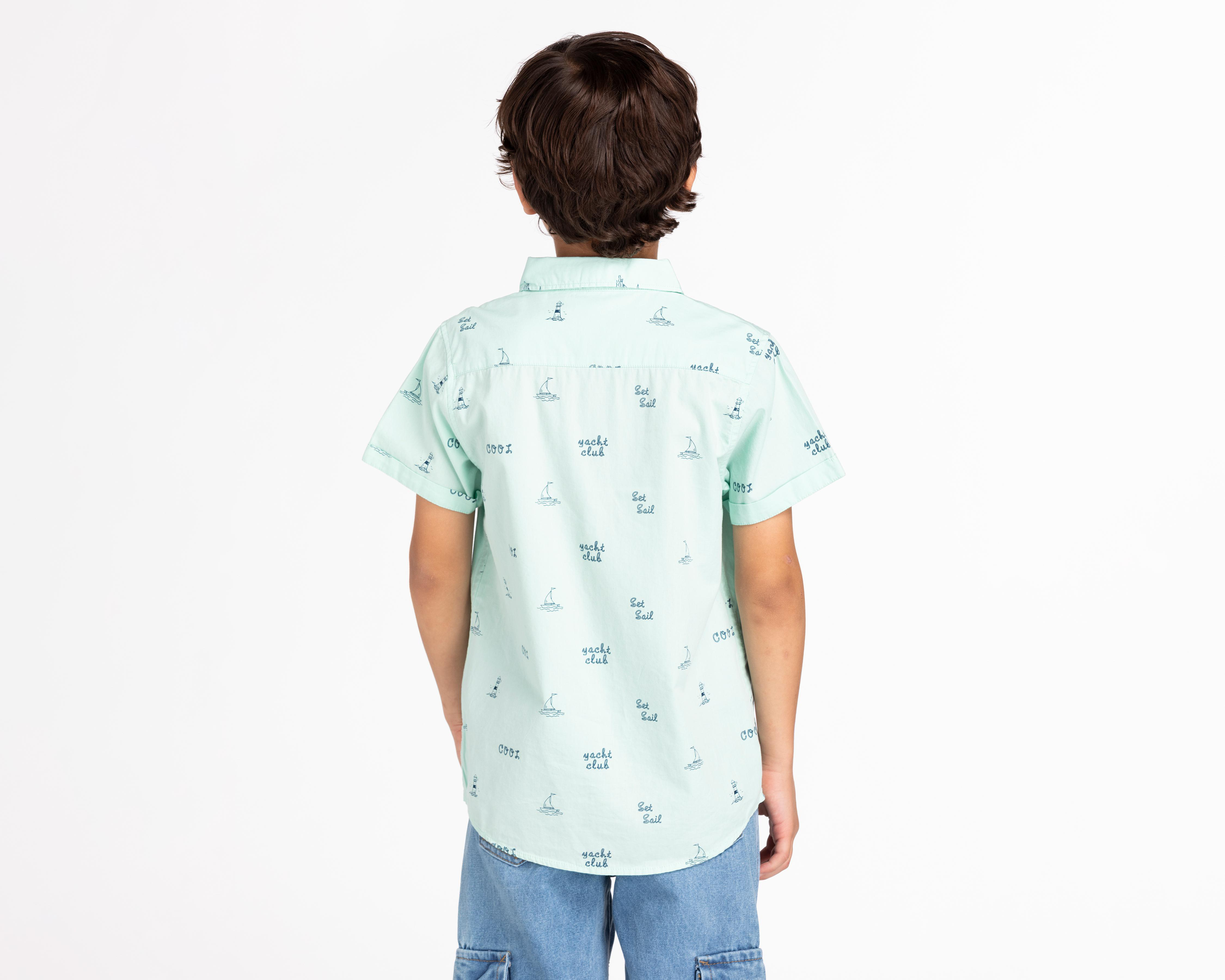 Foto 3 | Camisa Refill Manga Corta Estampada para Niño