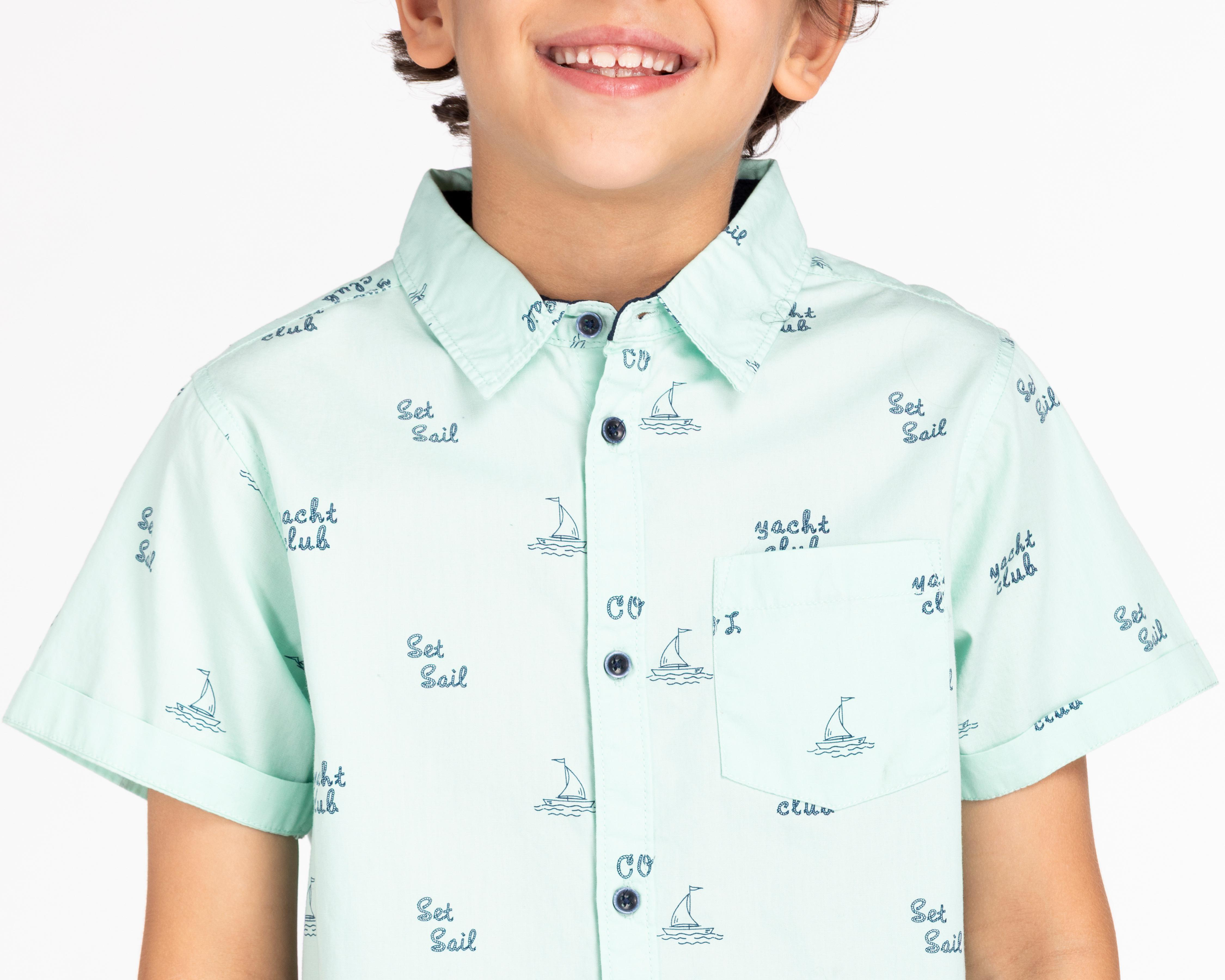 Foto 5 pulgar | Camisa Refill Manga Corta Estampada para Niño
