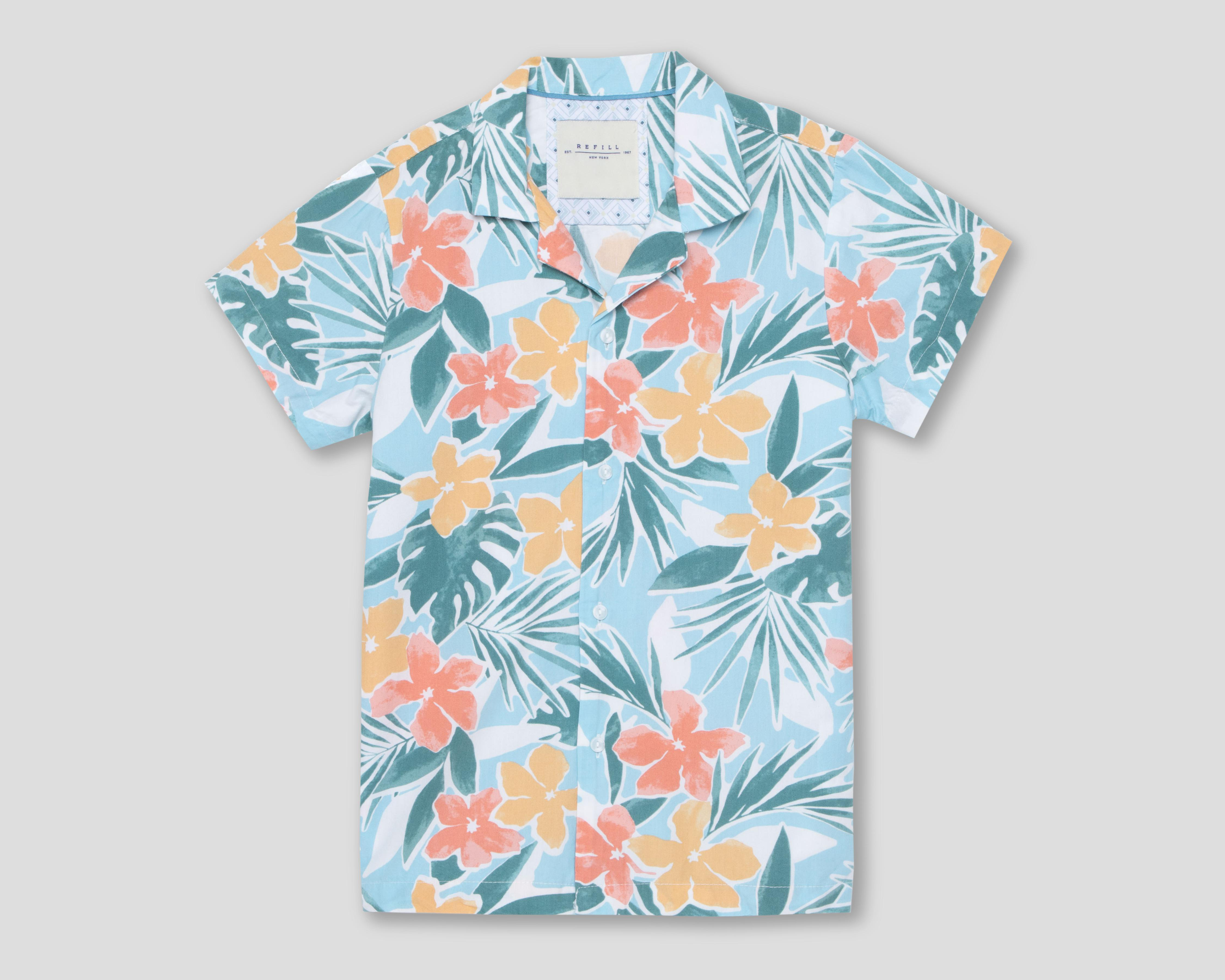 Camisa Cuello Americano Azul Refill para Niño $349
