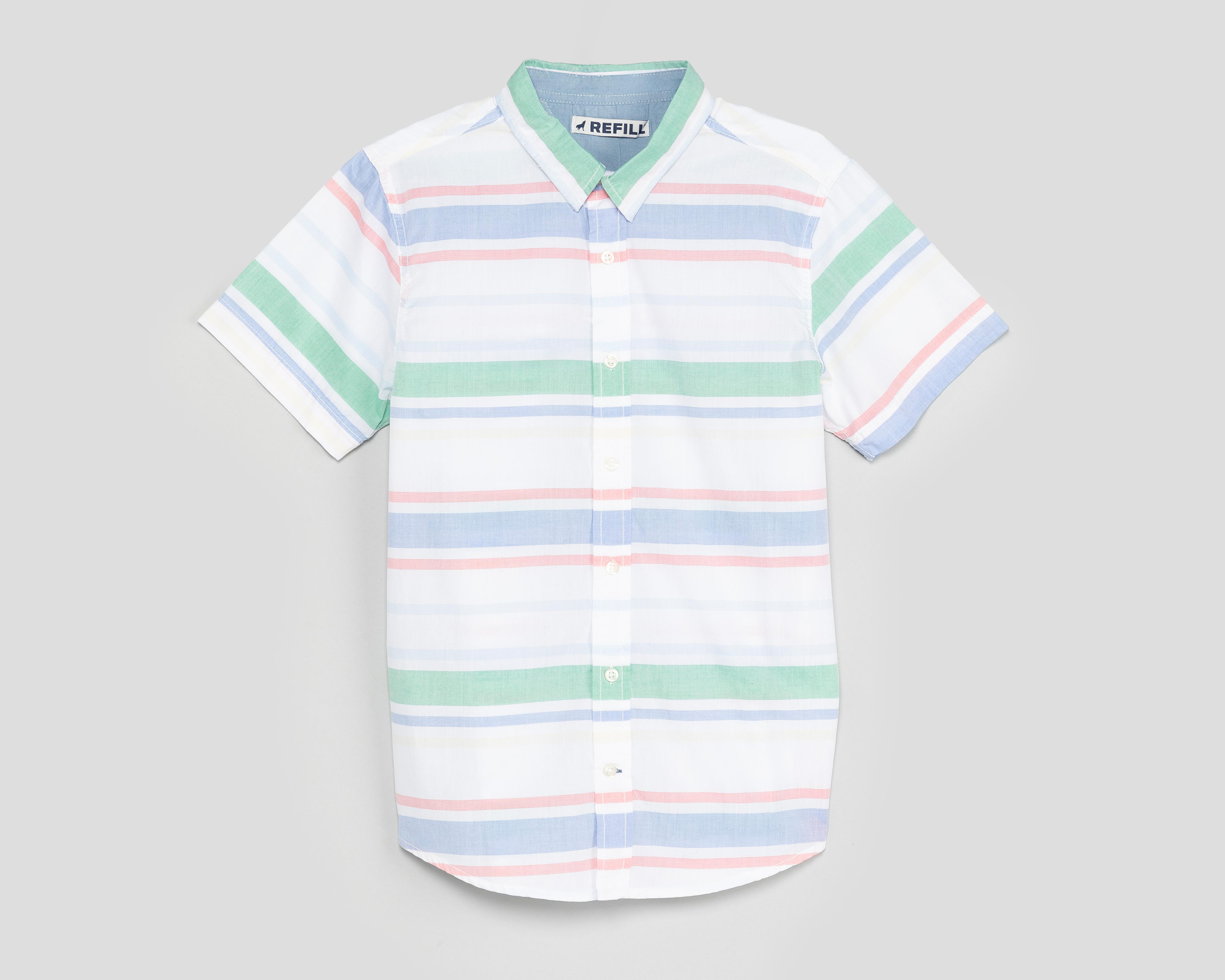 Camisa Refill Manga Corta a Rayas Juvenil $162