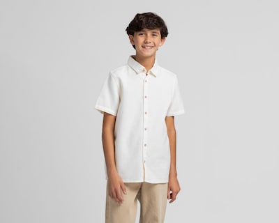 Foto 1 | Camisa Refill Manga Corta Beige para Niño