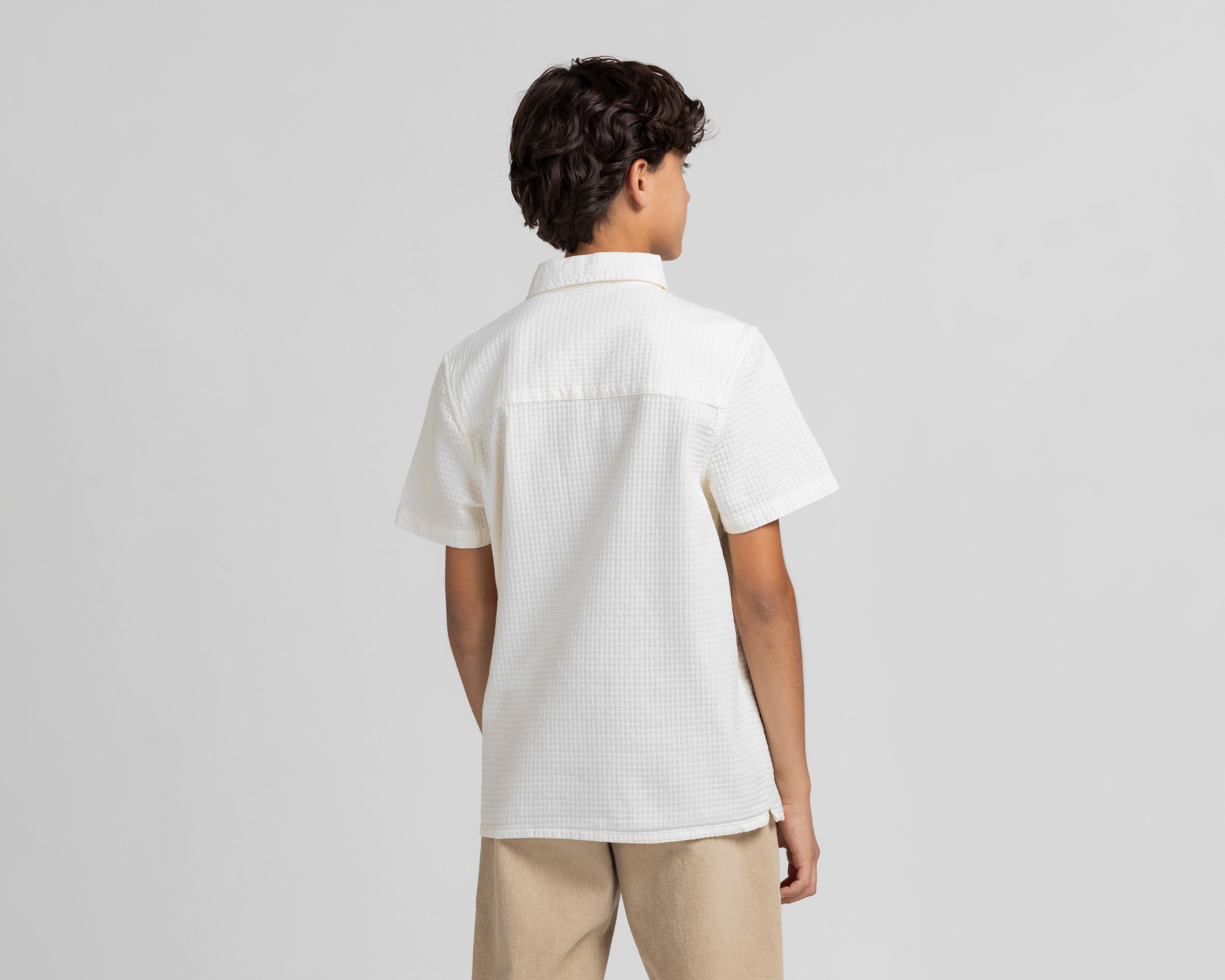 Foto 4 pulgar | Camisa Refill Manga Corta Beige para Niño