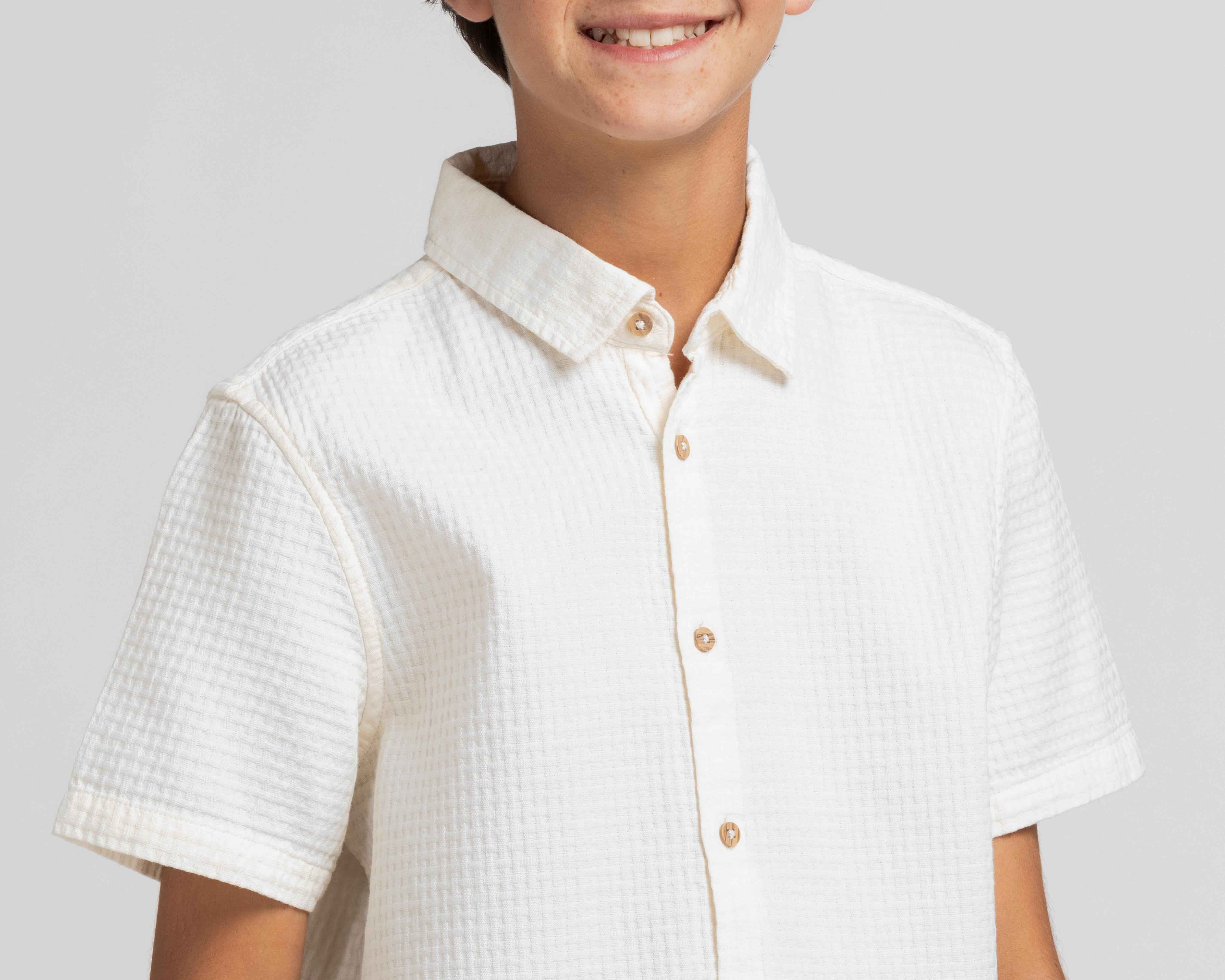 Foto 5 pulgar | Camisa Refill Manga Corta Beige para Niño