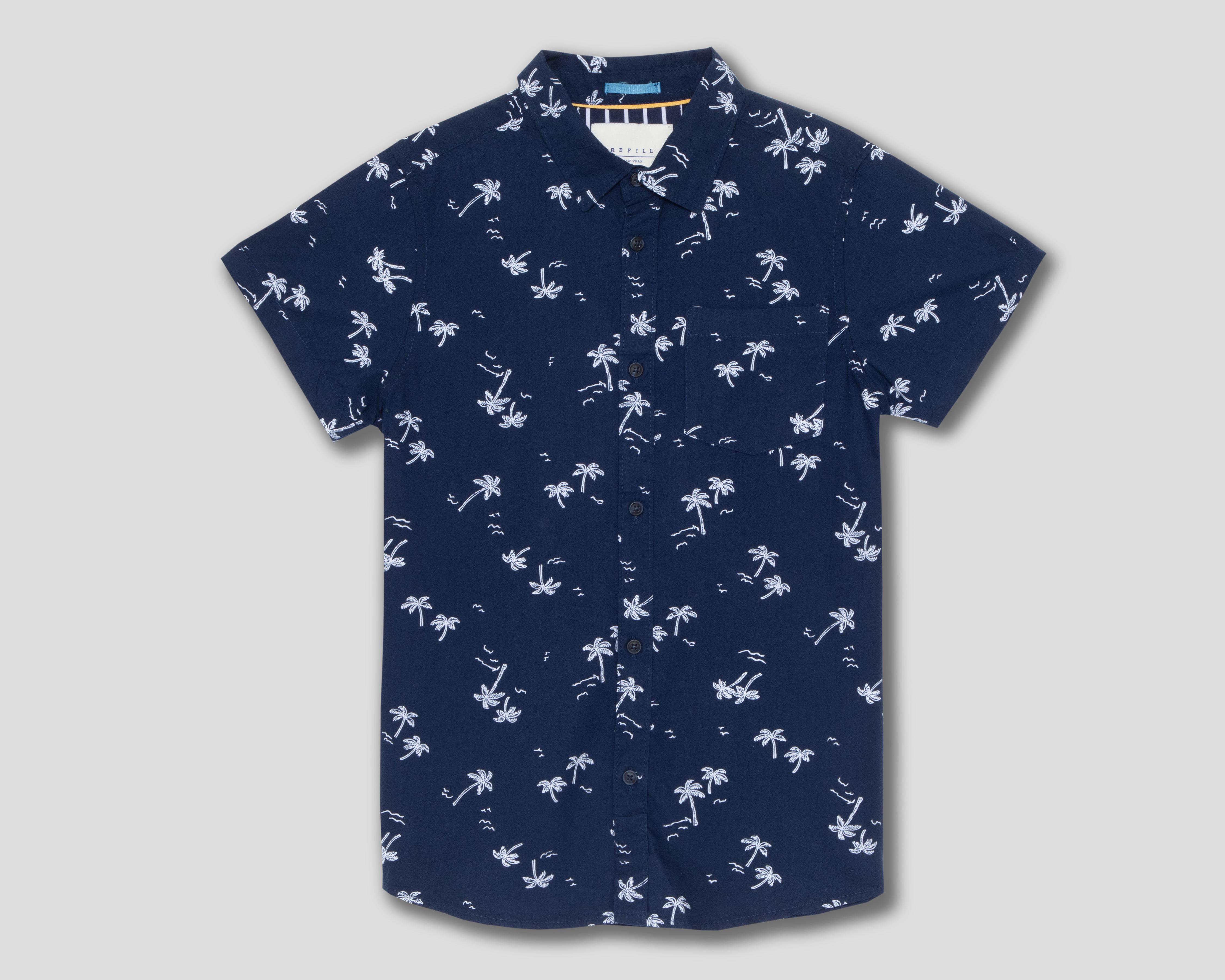 Foto 1 | Camisa Cuello Americano Azul Refill para Niño