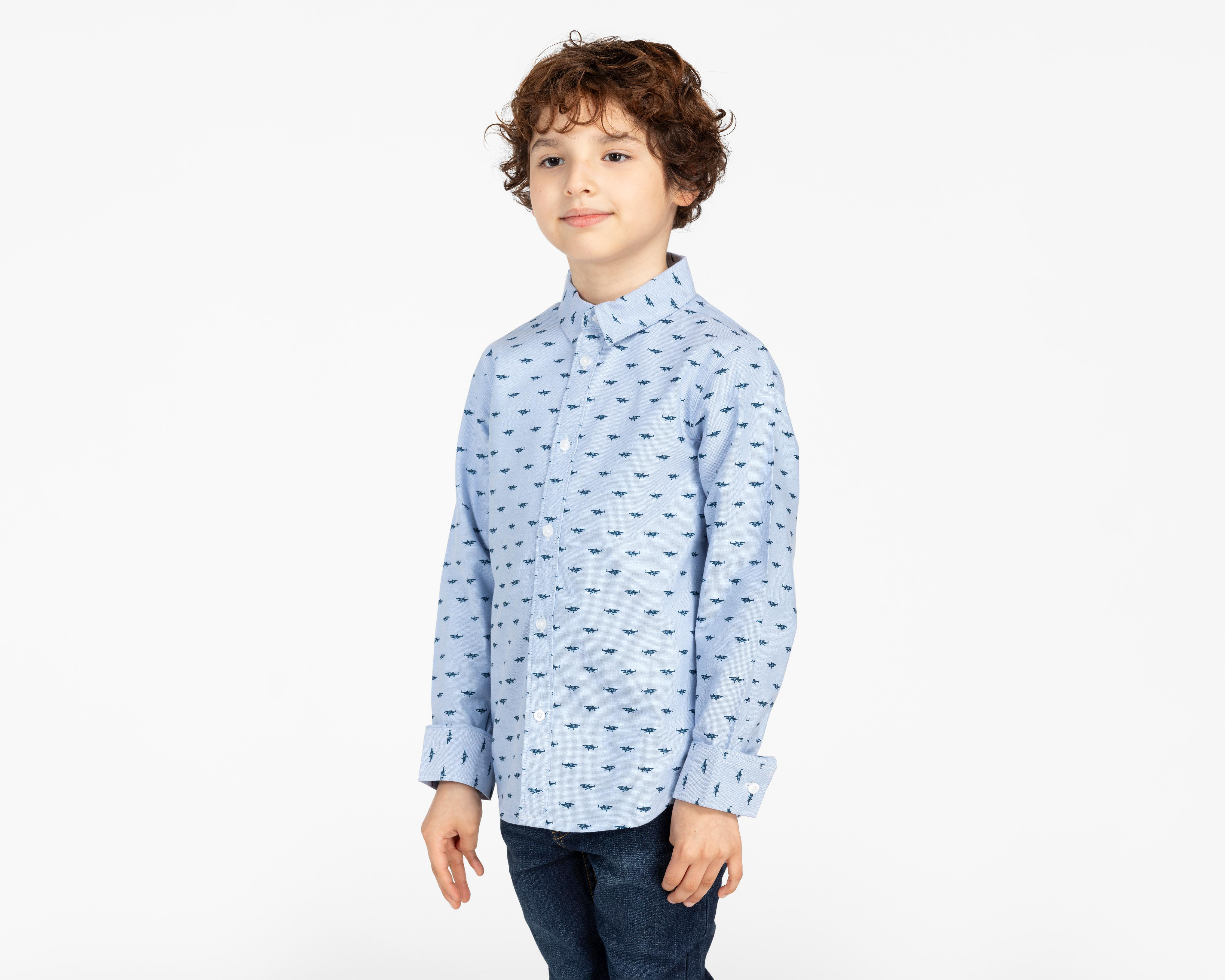 Camisa Refill Manga Larga Estampada para Niño