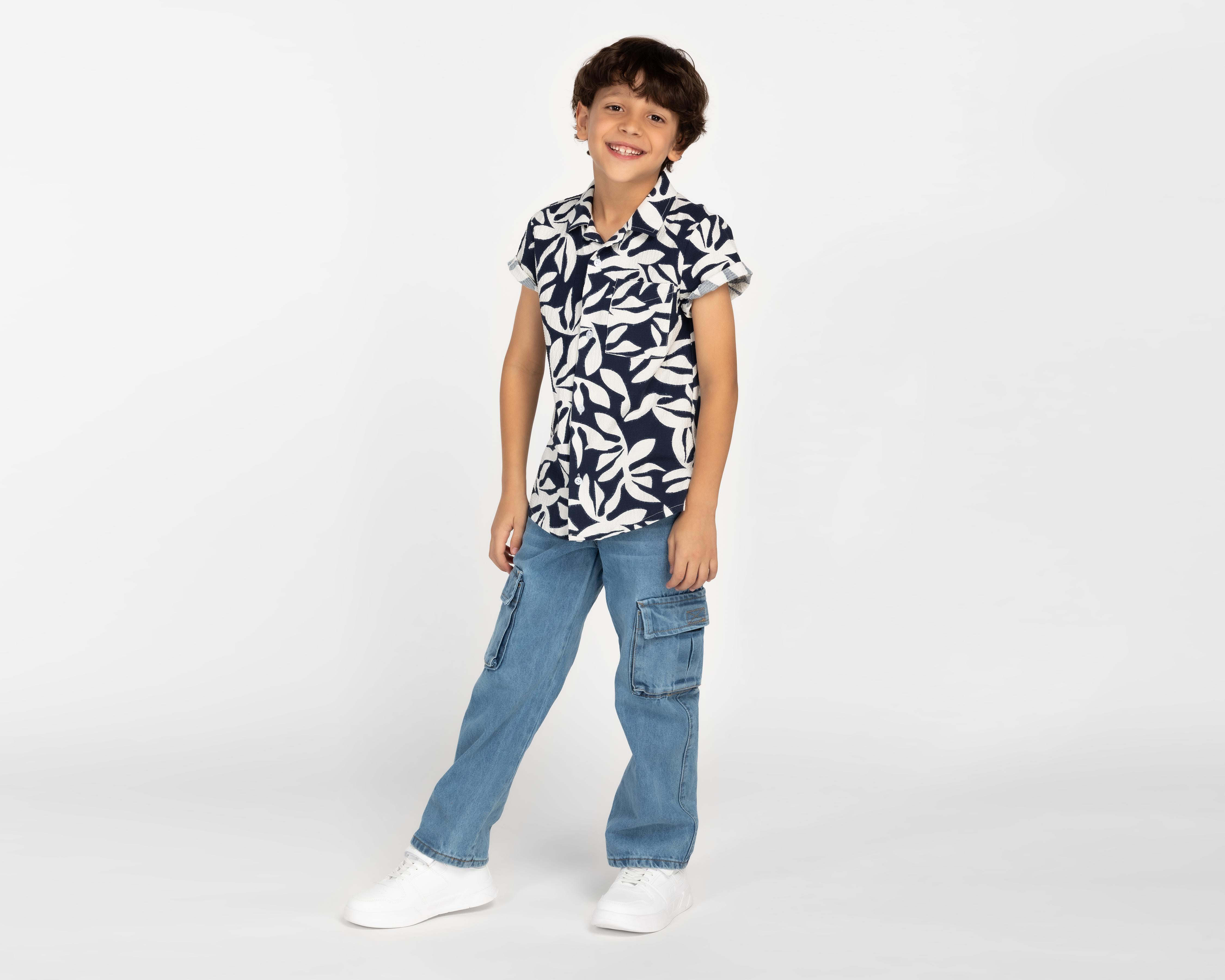 Foto 3 pulgar | Camisa Refill Manga Corta Estampada para Niño