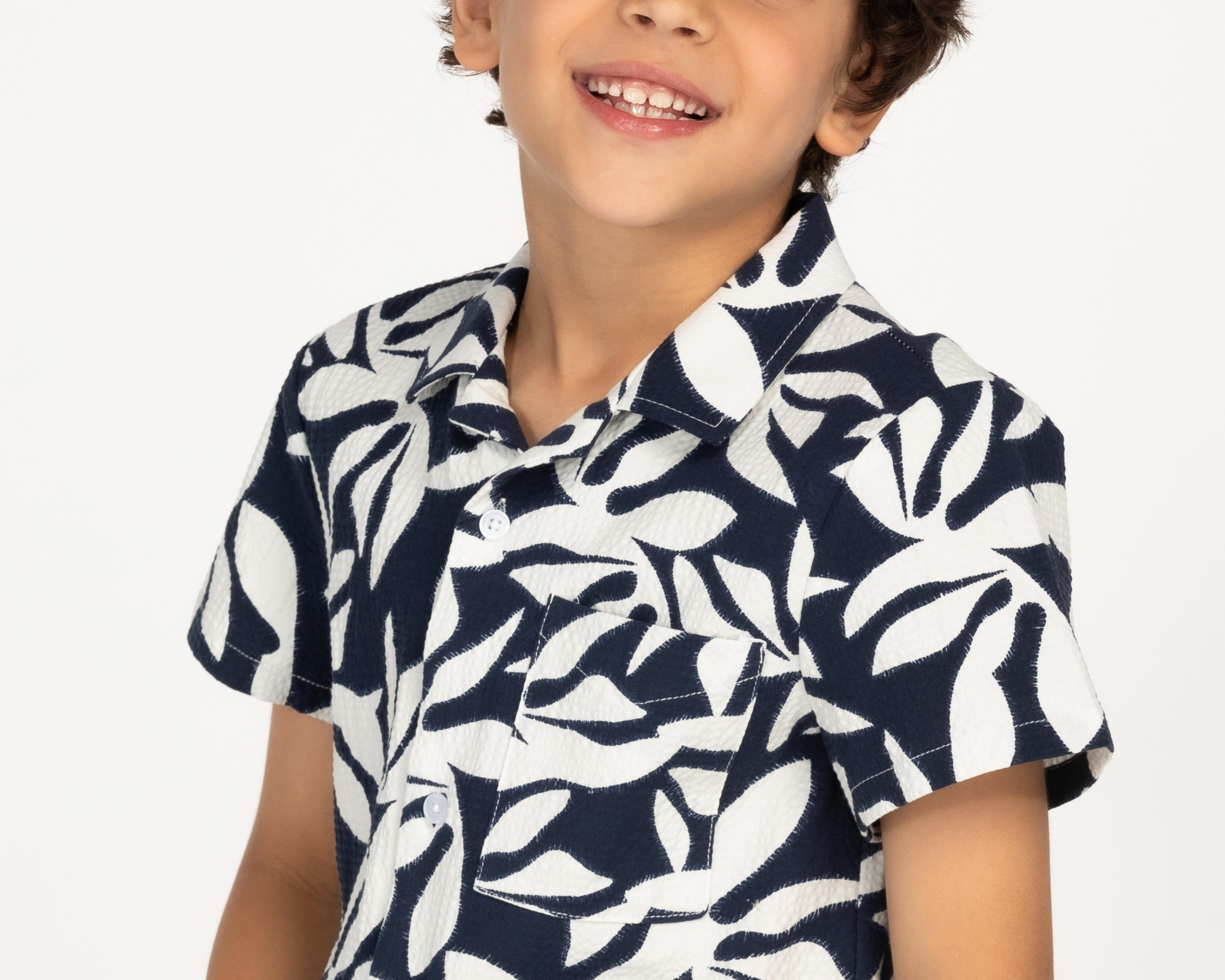 Foto 5 pulgar | Camisa Refill Manga Corta Estampada para Niño