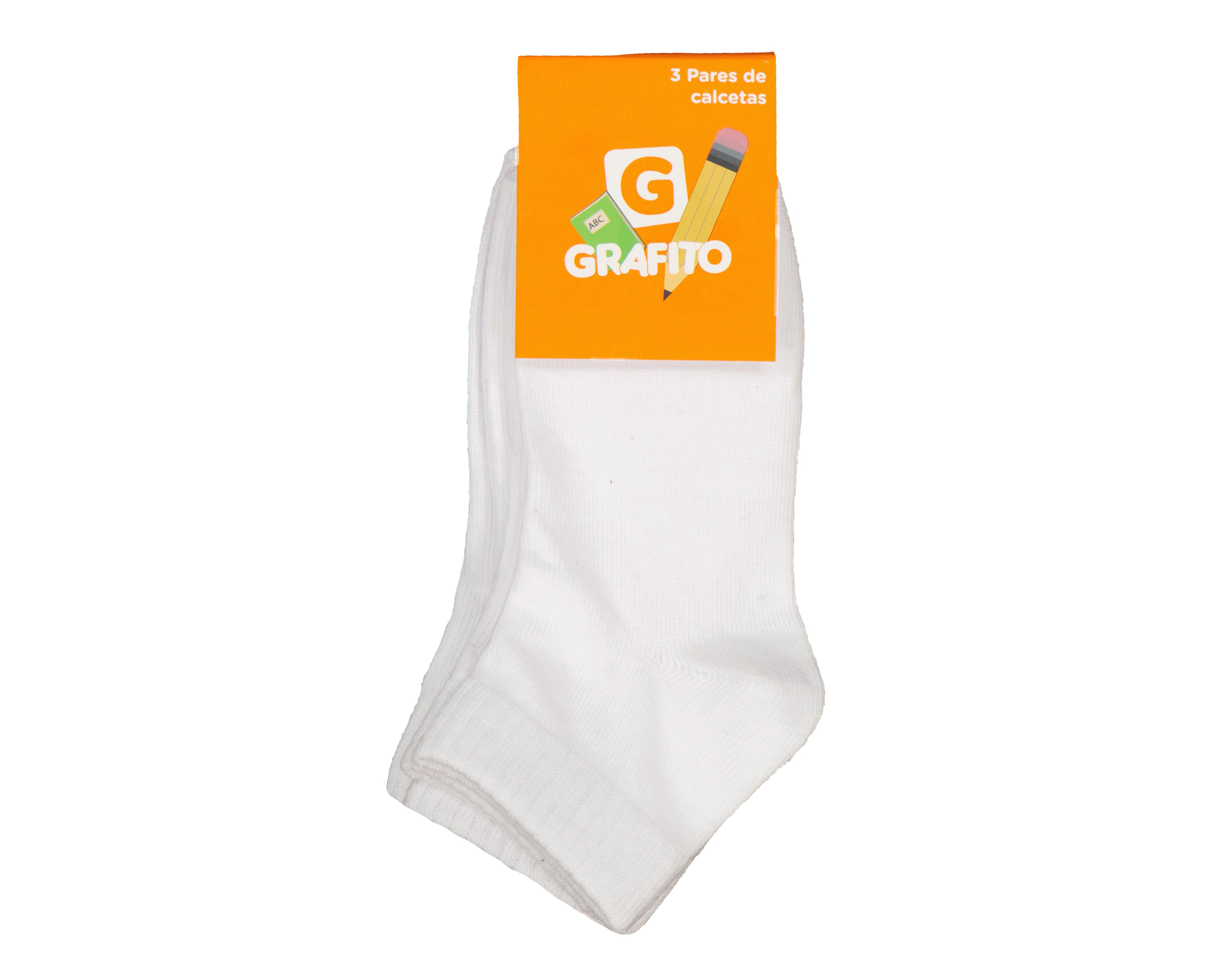 Foto 4 pulgar | Calcetas Escolares Grafito para Niño 3 Pares