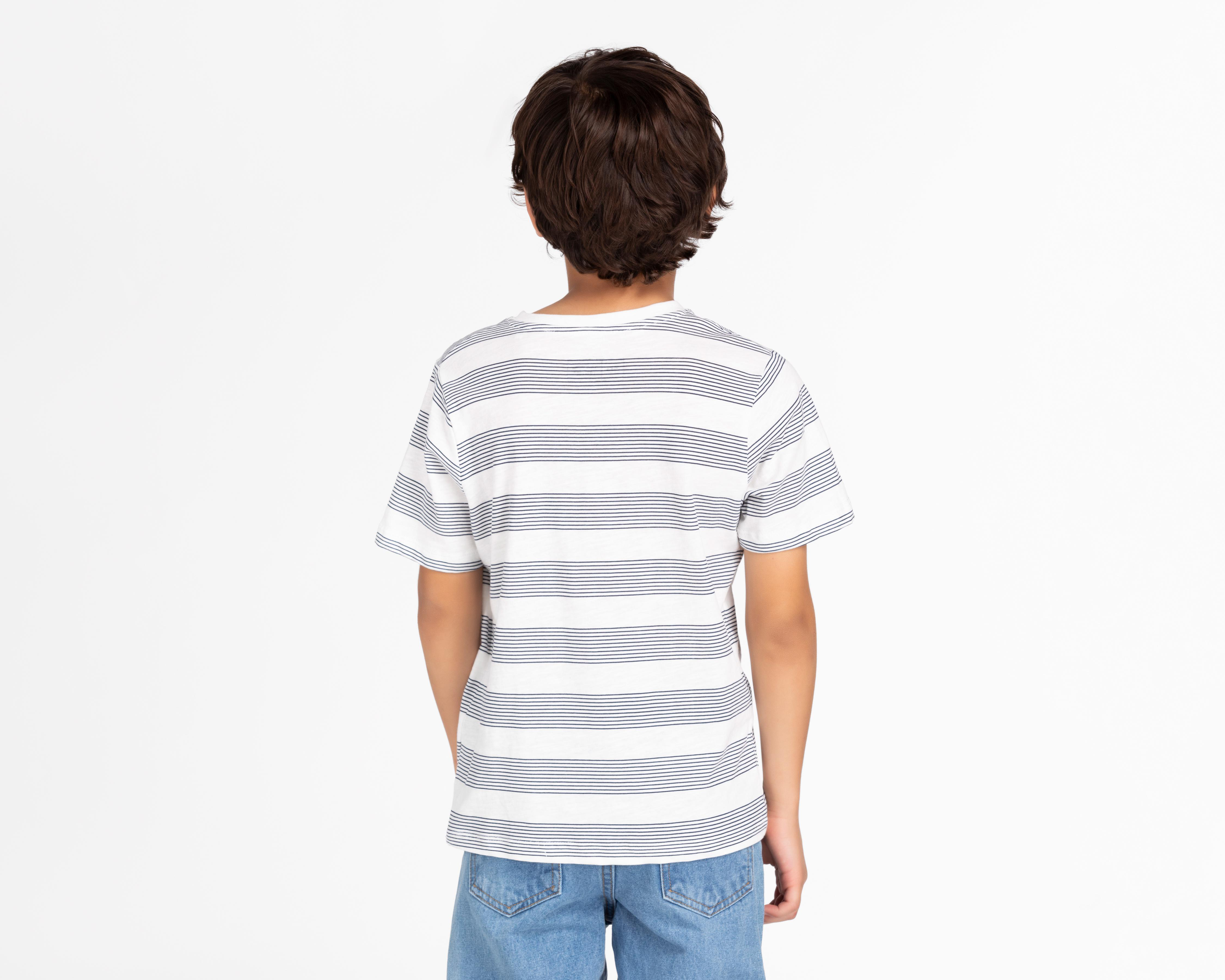 Foto 4 pulgar | Playera Refill Manga Cora a Rayas para Niño