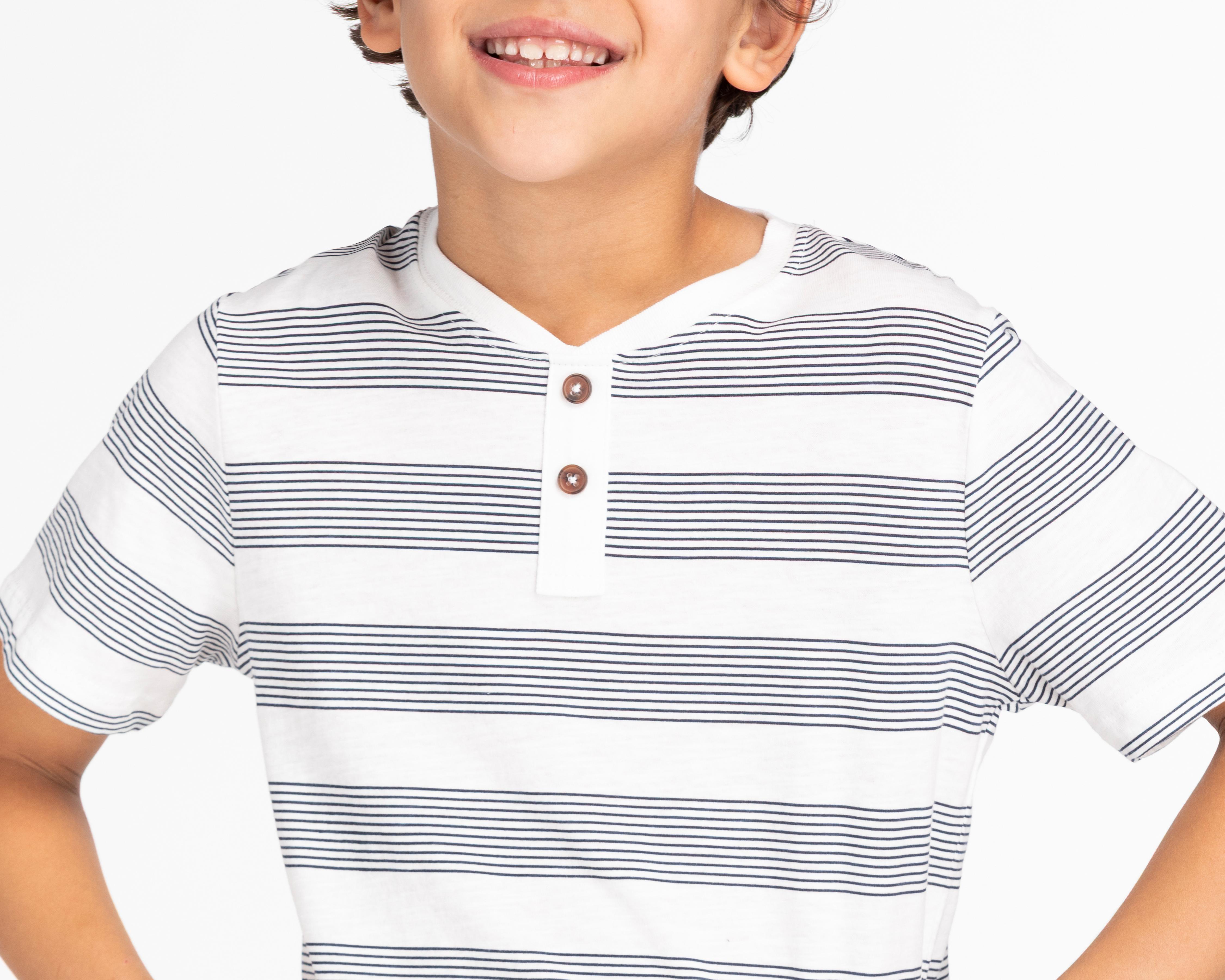Foto 5 pulgar | Playera Refill Manga Cora a Rayas para Niño
