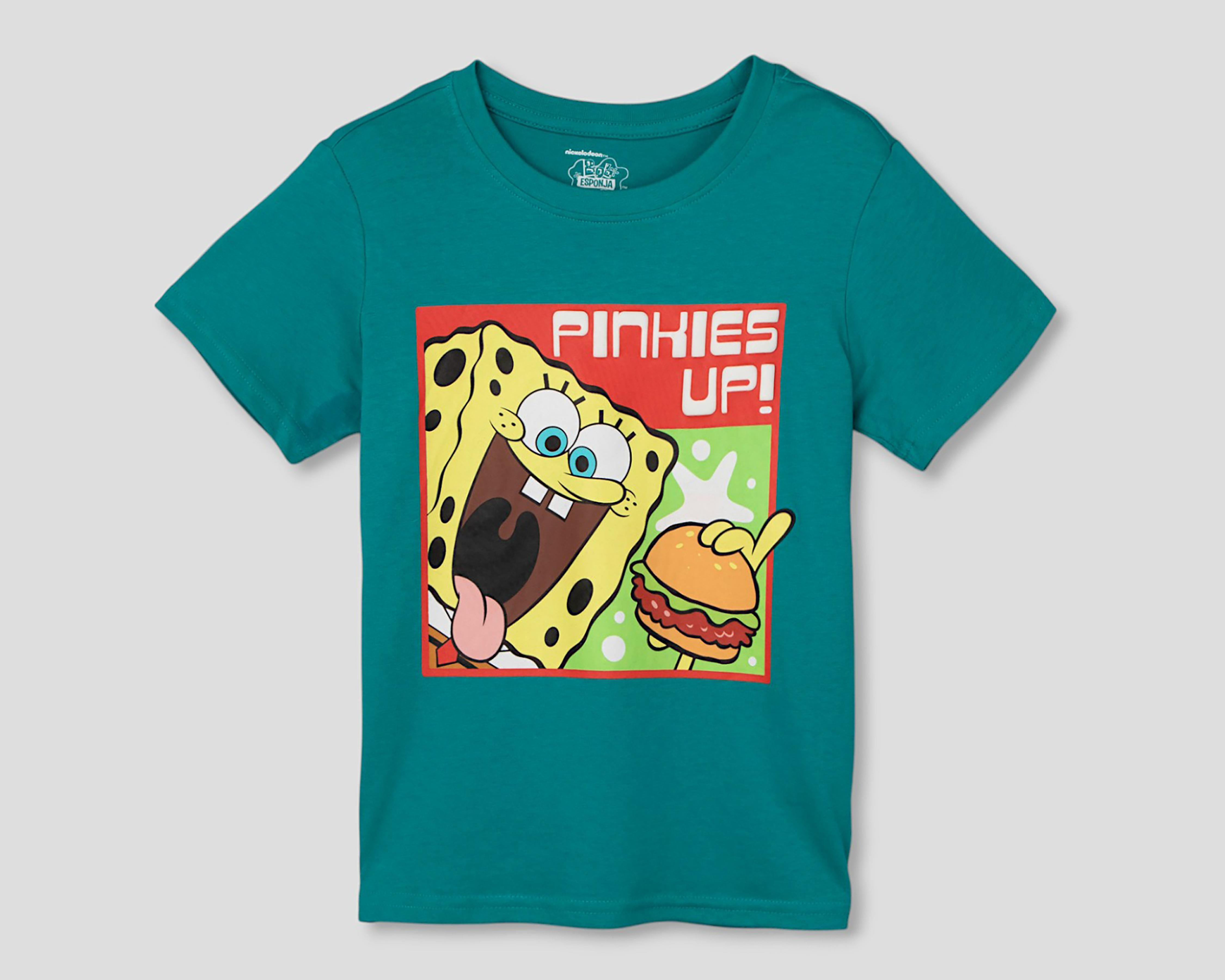 Foto 2 pulgar | Playera Bob Esponja Manga Corta Estampada para Niño