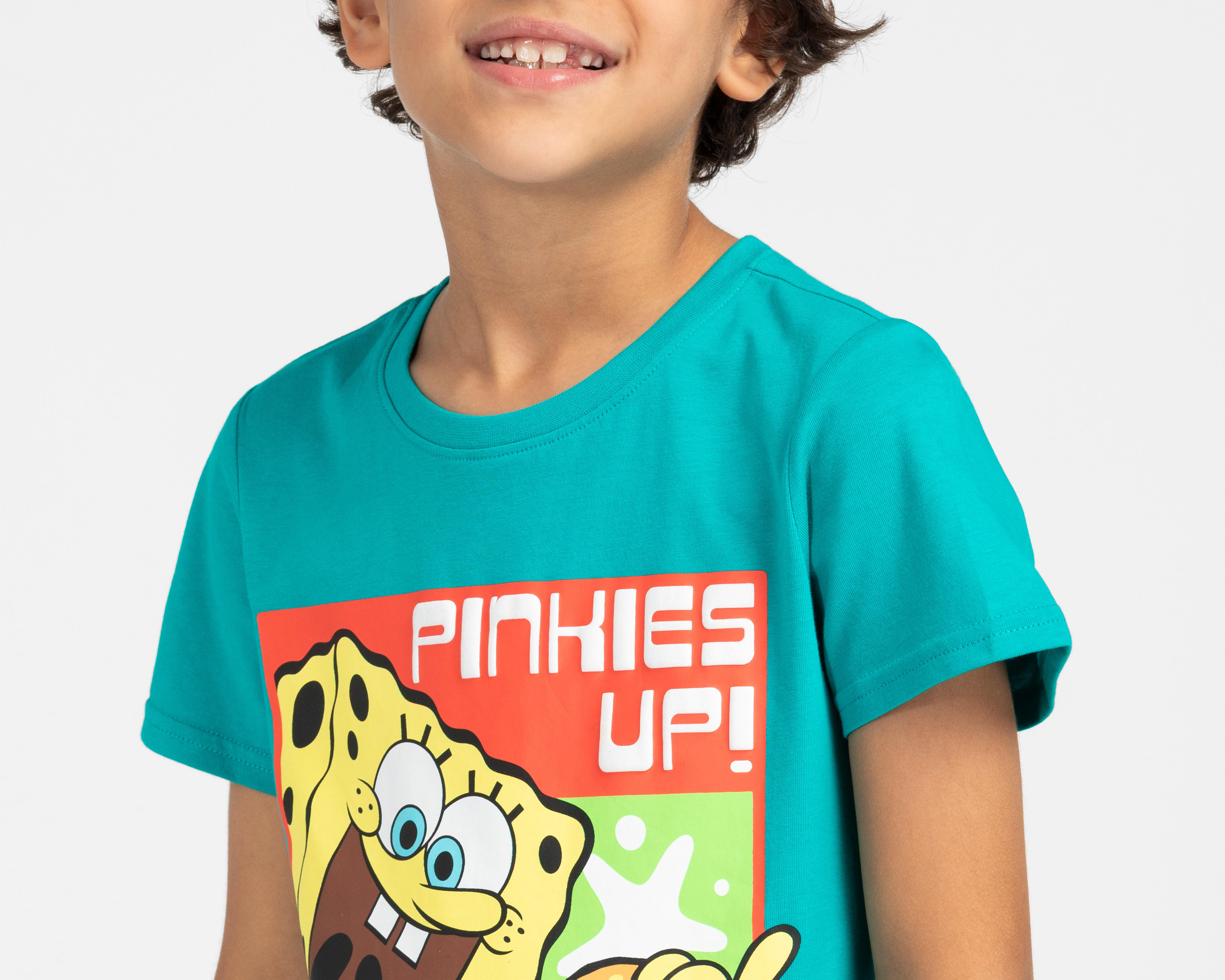 Foto 5 pulgar | Playera Bob Esponja Manga Corta Estampada para Niño