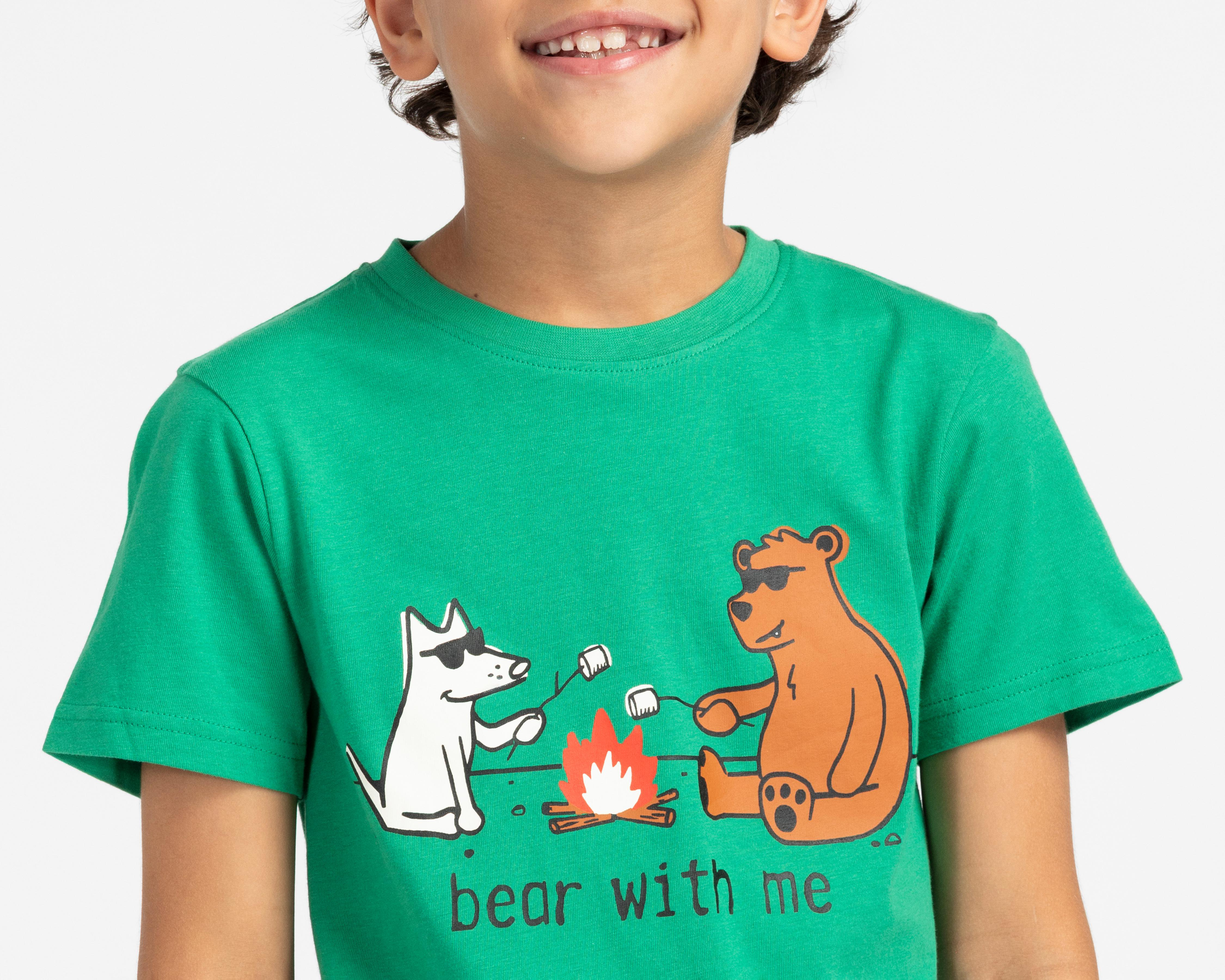 Foto 5 pulgar | Playera Refill Manga Corta Verde para Niño