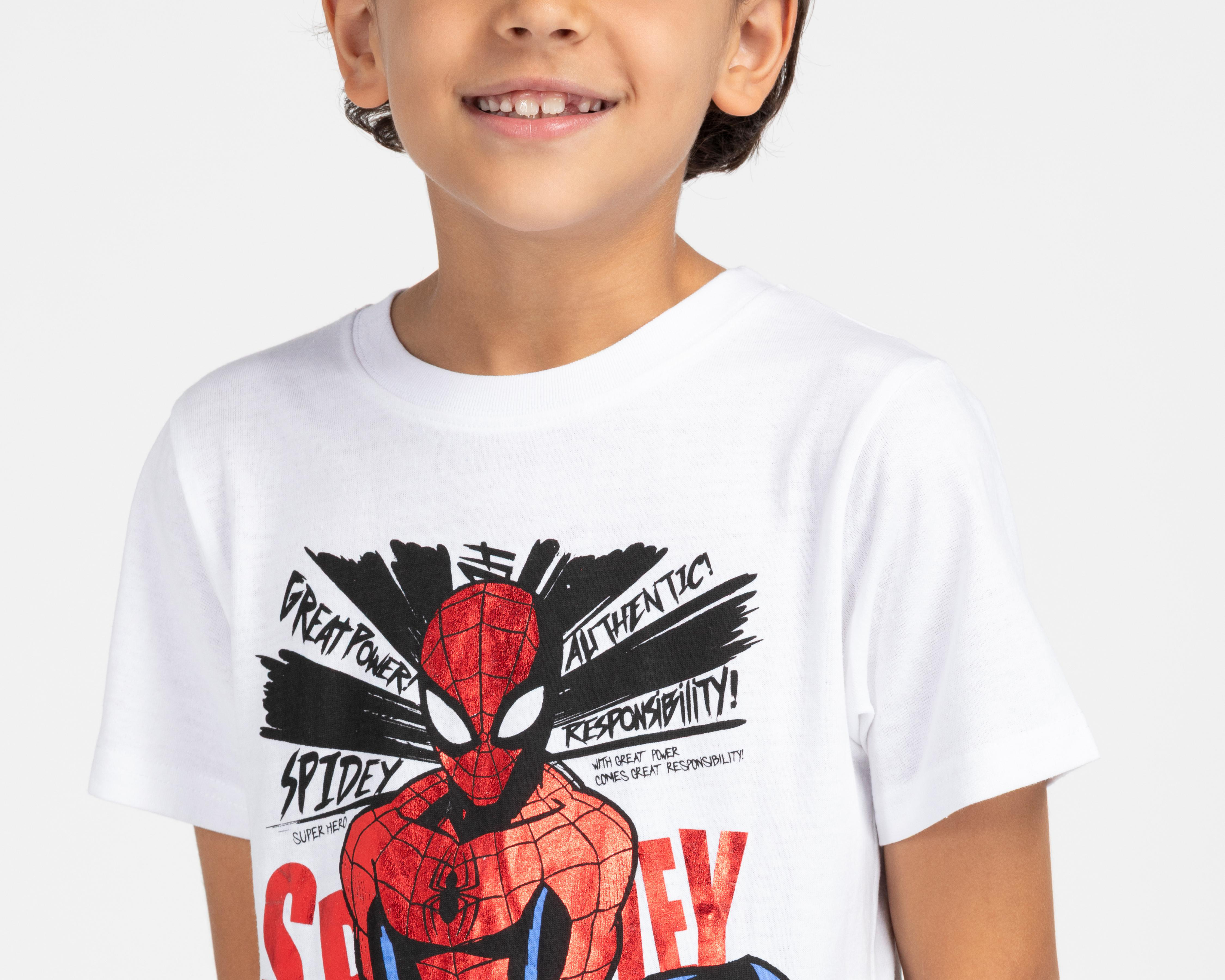 Foto 6 pulgar | Playera Spider-Man para Niño 2 Piezas