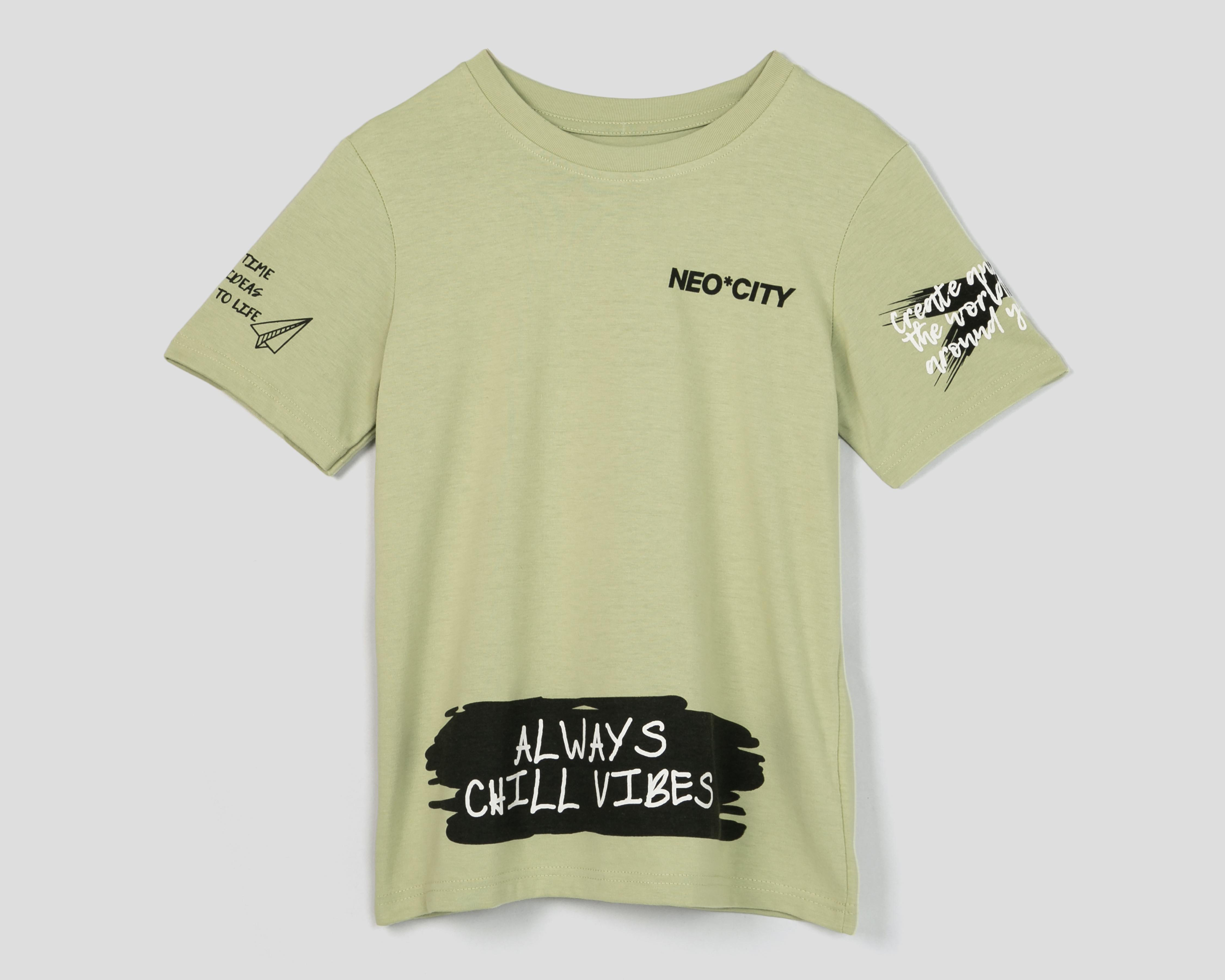 Foto 2 pulgar | Playera Neo*City Manga Corta Estampada para Niño