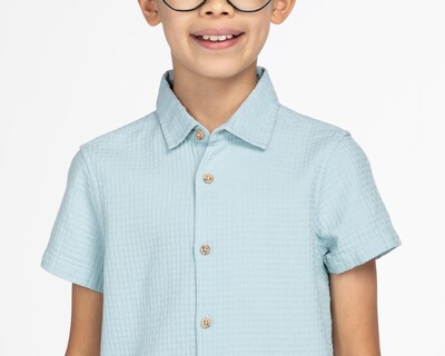 Foto 4 | Camisa Refill Manga Corta Azul para Niño
