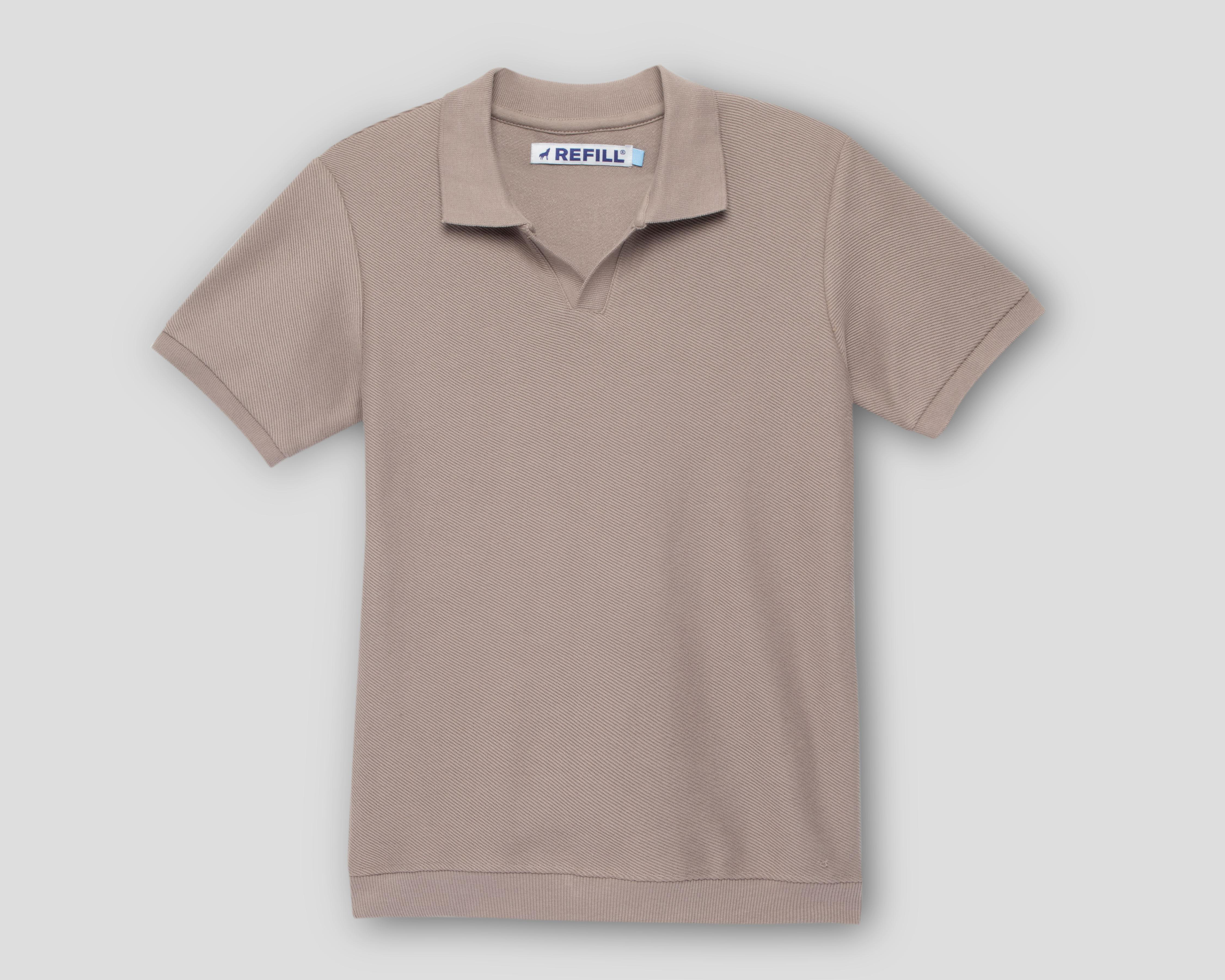 Playera de Cuello Café Polo Refill Juvenil