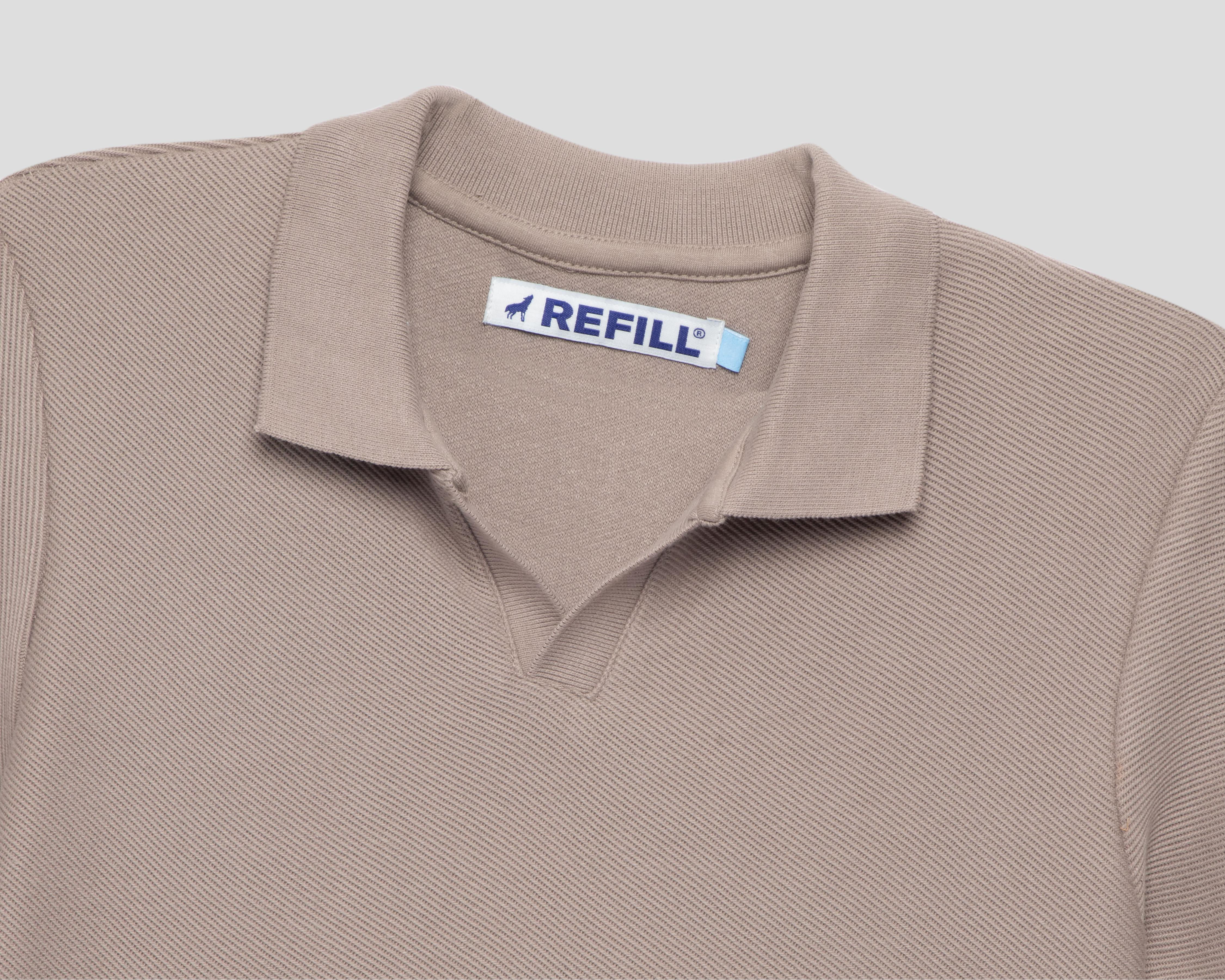 Foto 4 pulgar | Playera de Cuello Polo Café Refill Juvenil