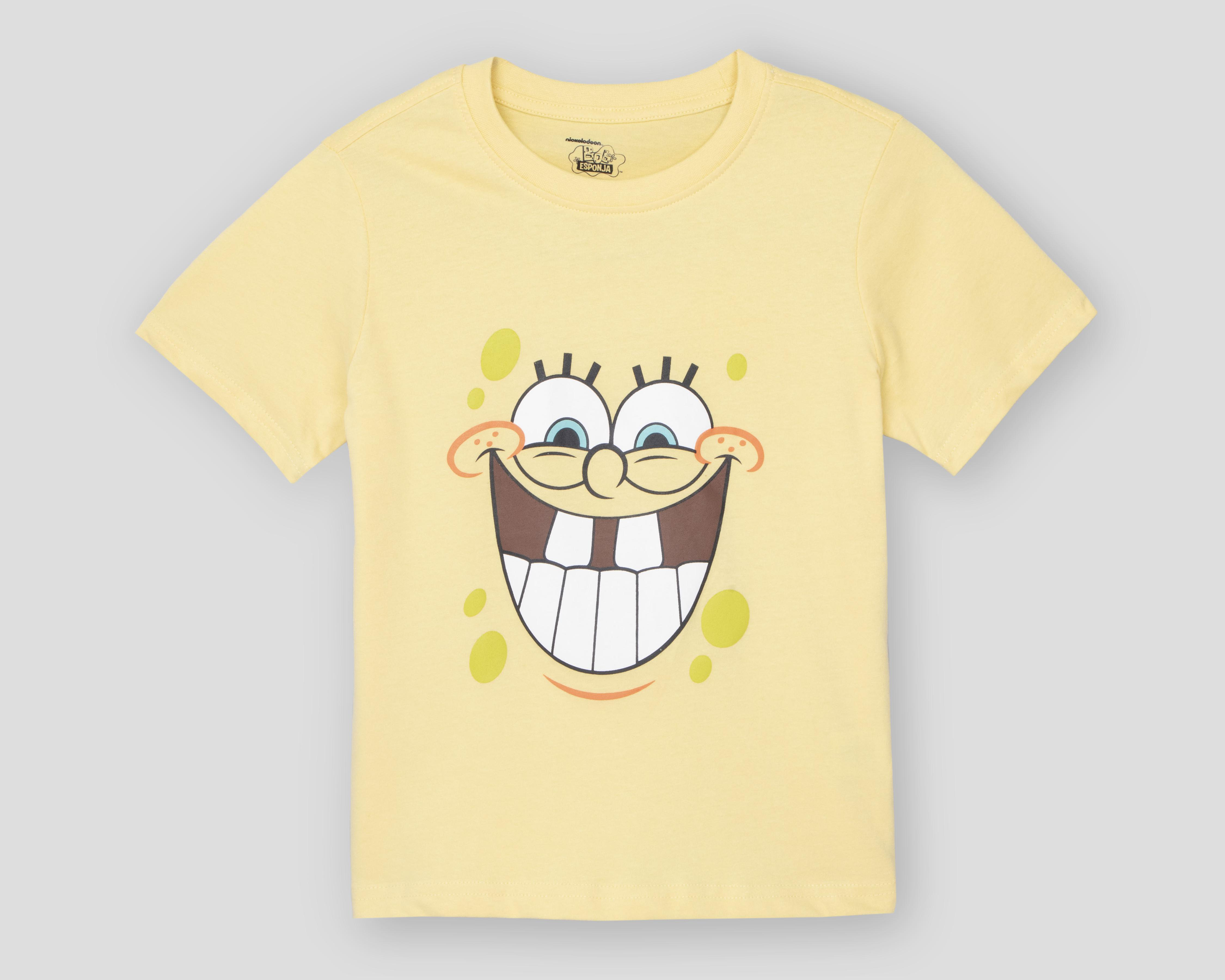 Foto 2 pulgar | Playera Bob Esponja Manga Corta Estampada para Niño