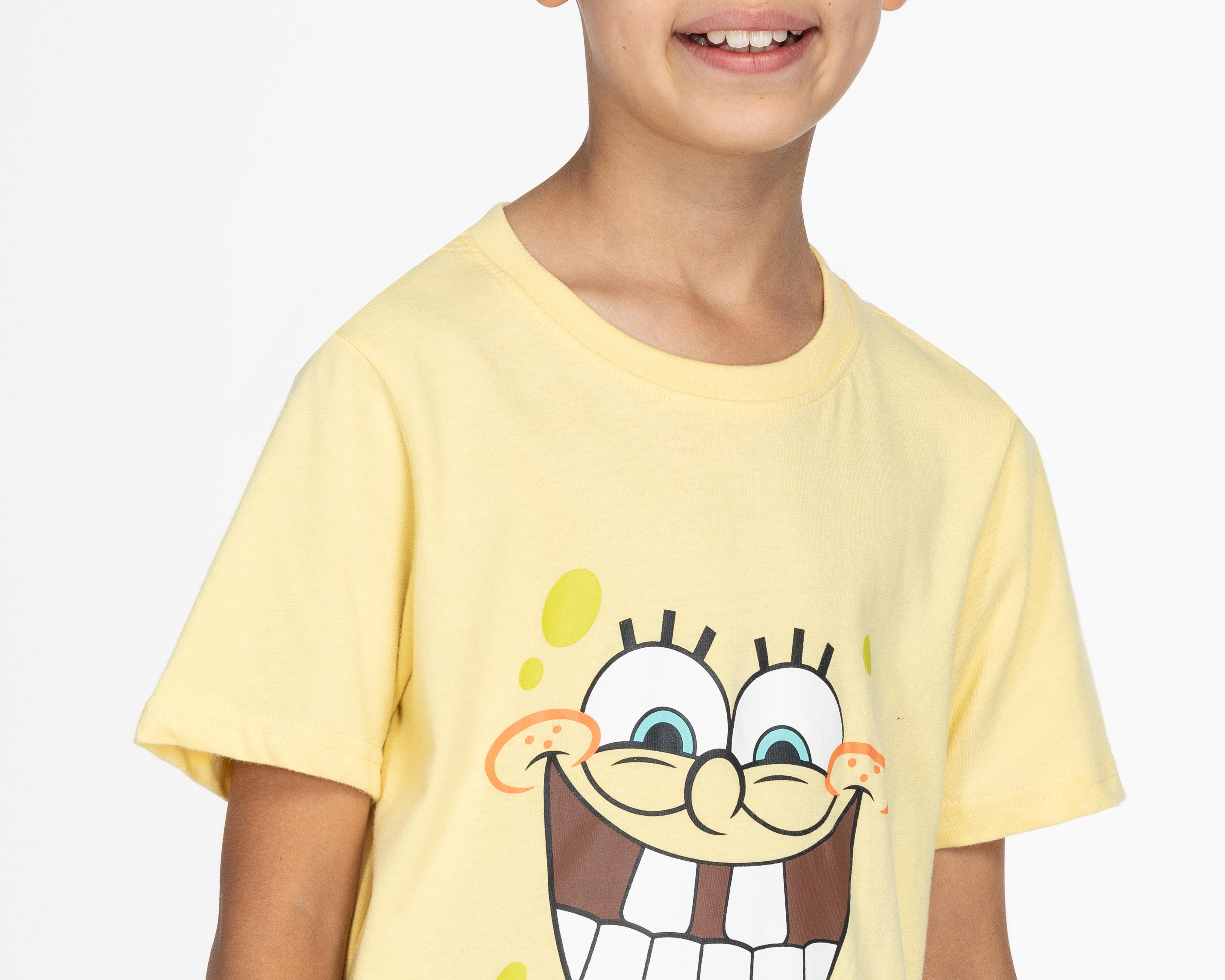Foto 5 pulgar | Playera Bob Esponja Manga Corta Estampada para Niño