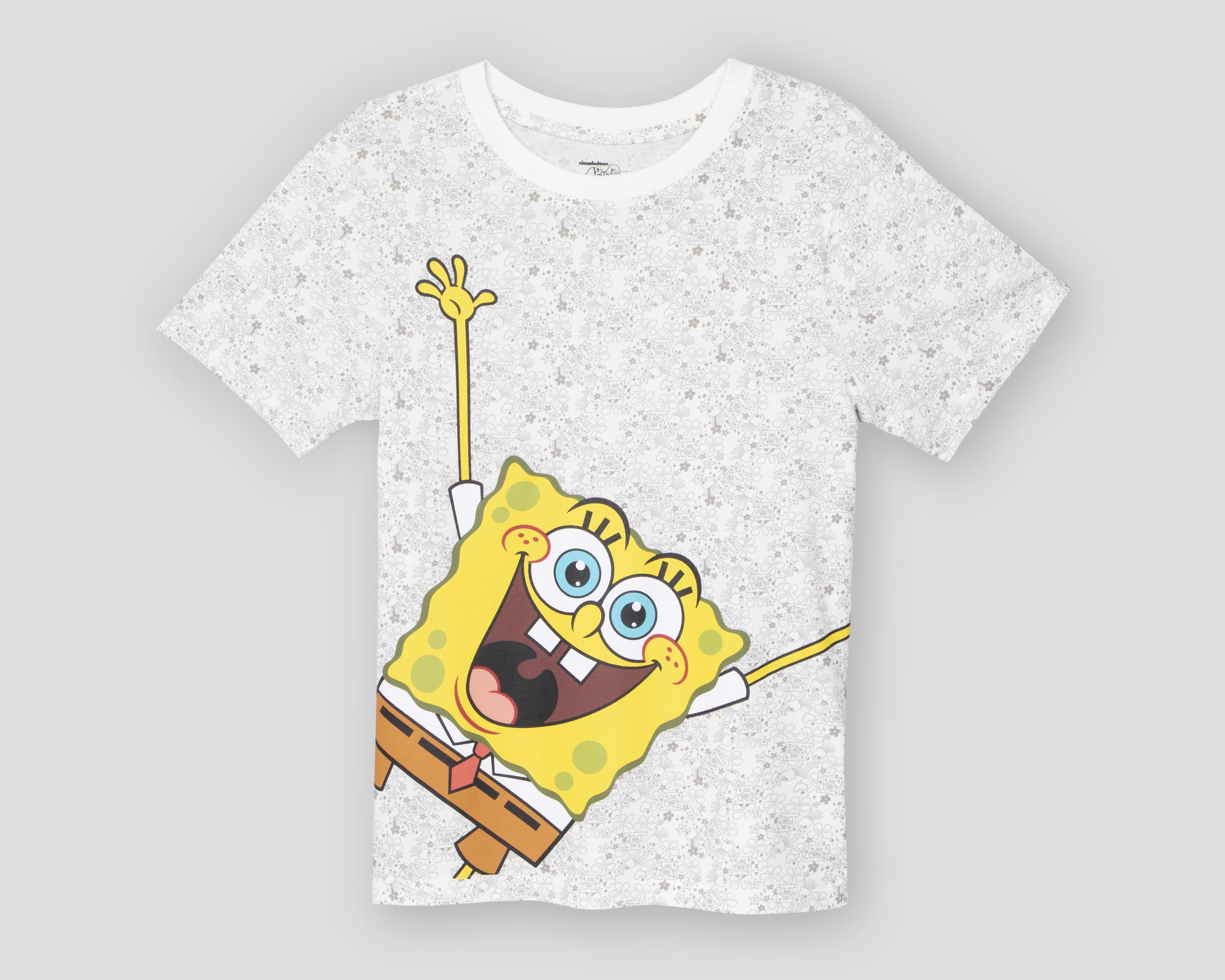 Foto 2 pulgar | Playera Bob Esponja Manga Corta Estampada para Niño