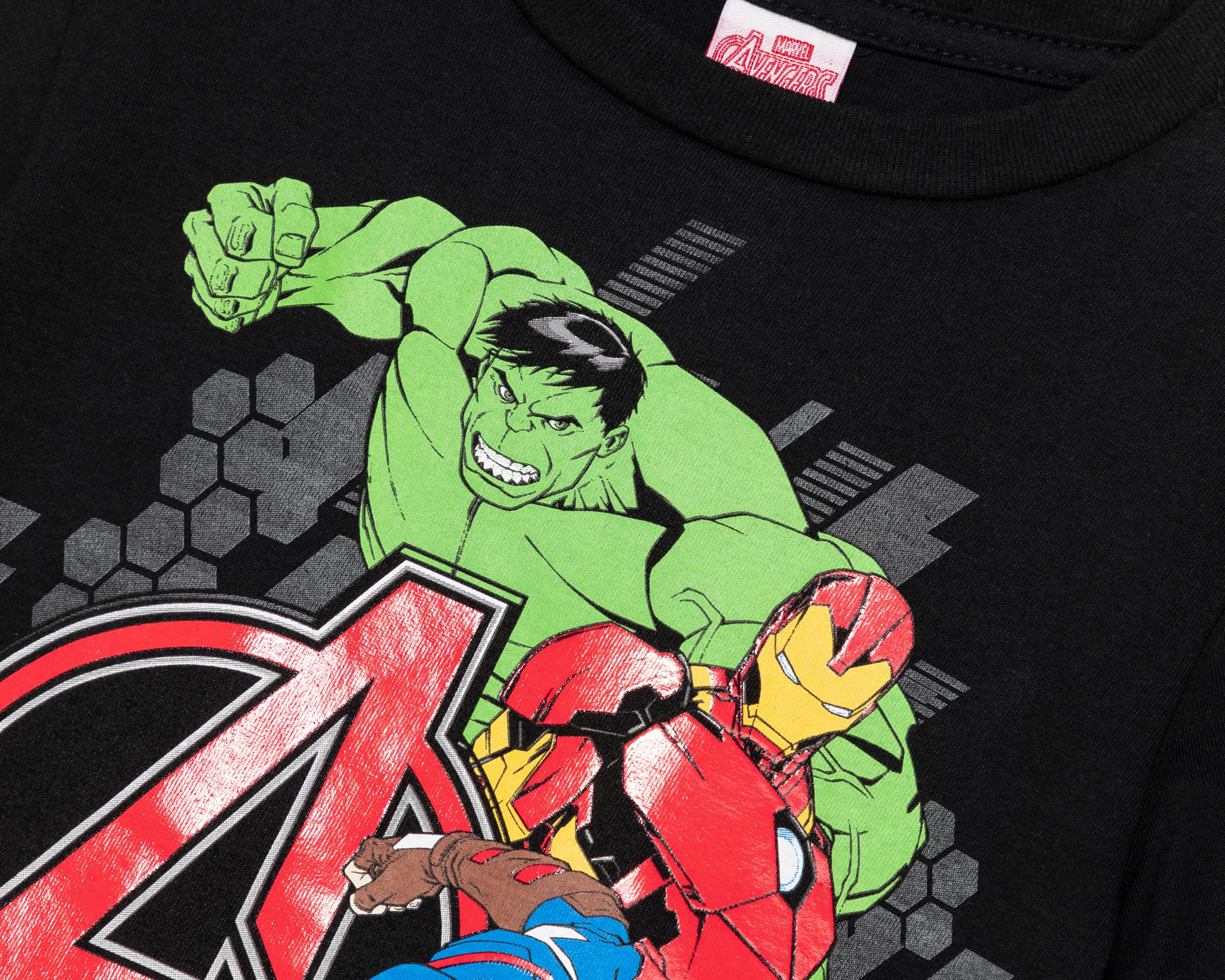 Foto 3 | Playera Marvel Manga Corta Estampado para Niño