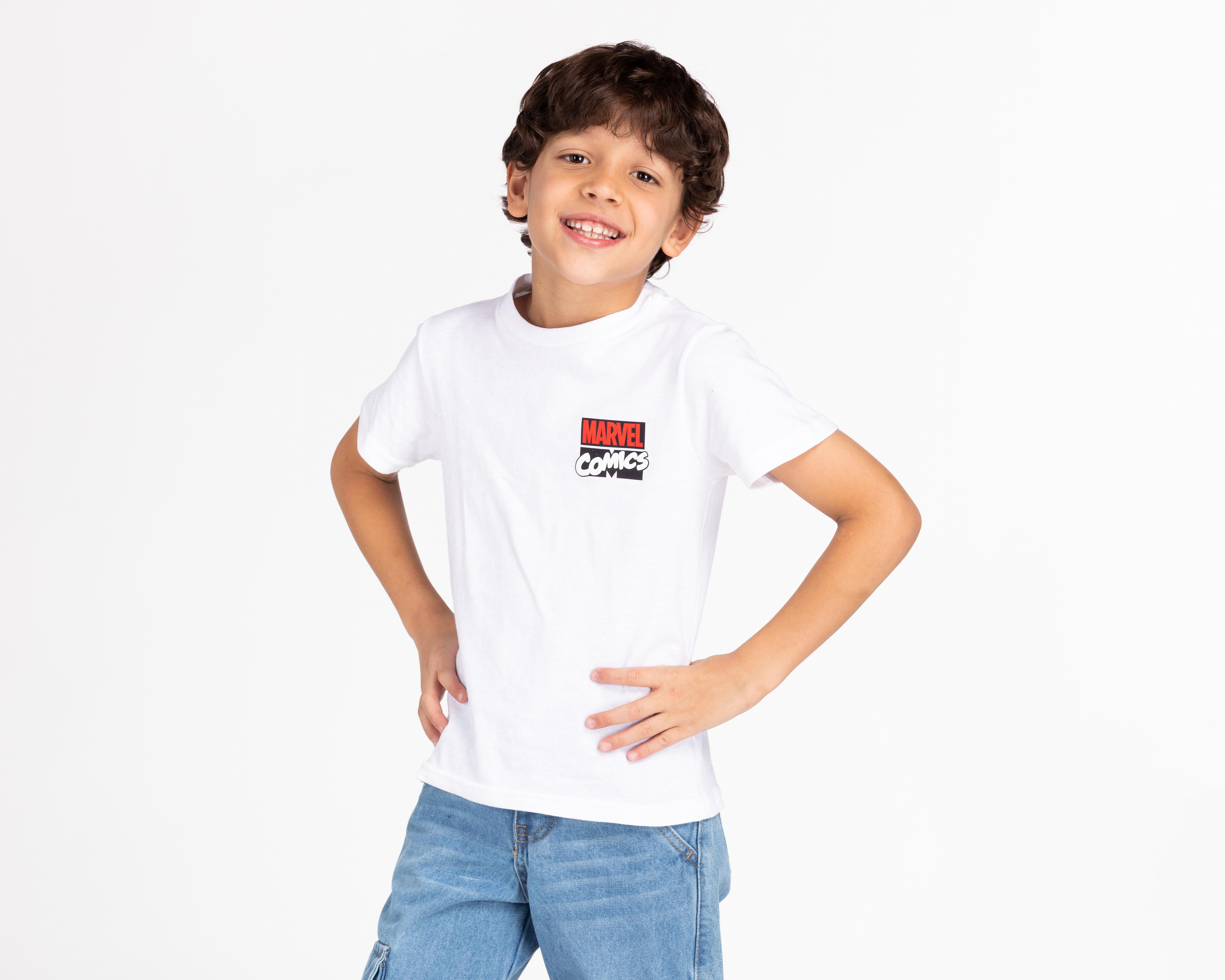 Foto 2 pulgar | Playera Marvel Avengers Manga Corta Estampada para Niño