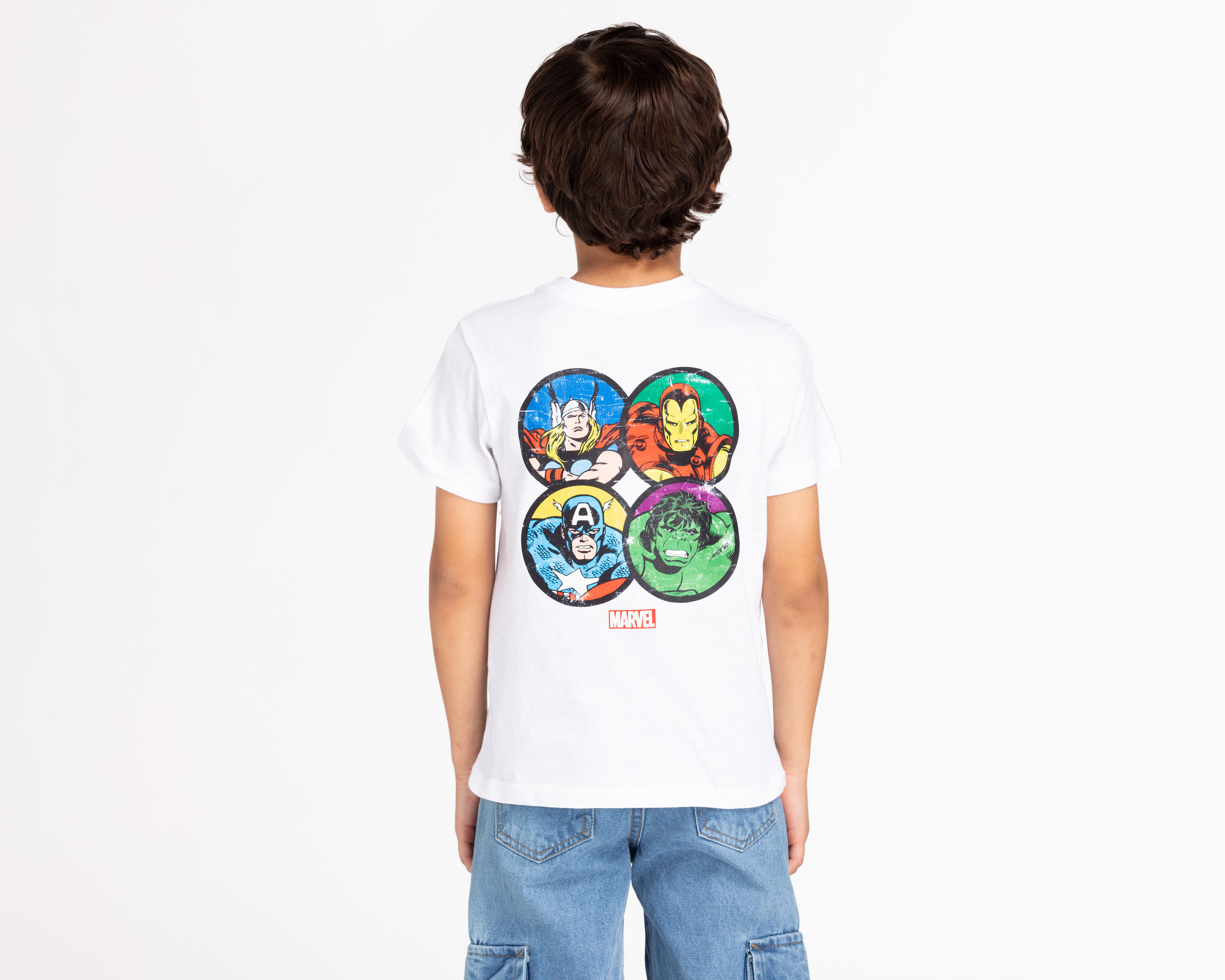 Foto 3 pulgar | Playera Marvel Avengers Manga Corta Estampada para Niño
