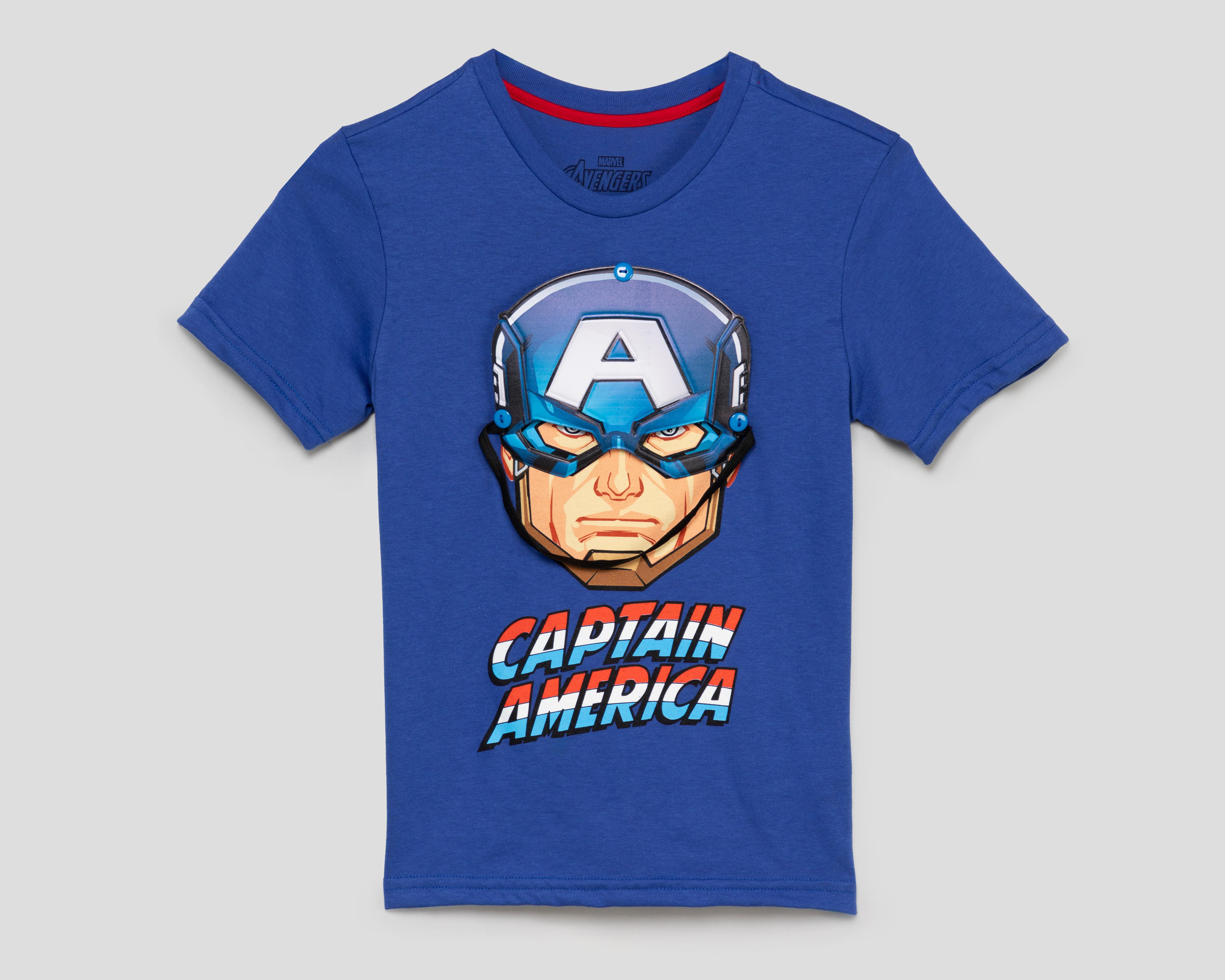 Foto 2 pulgar | Playera Capitán América Marvel Avengers para Niño