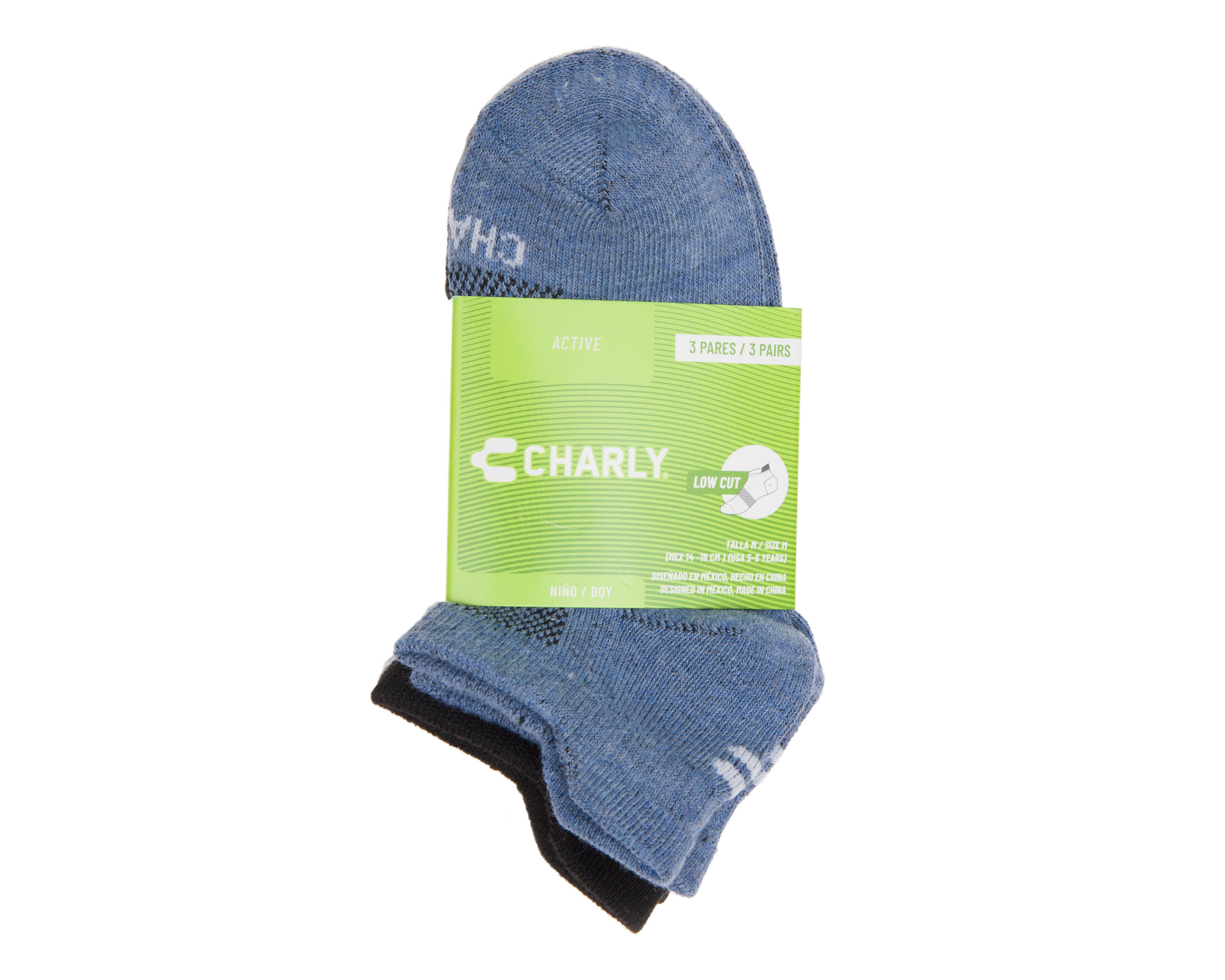 Foto 4 pulgar | Calcetas Deportivas Charly para Niño 3 Pares