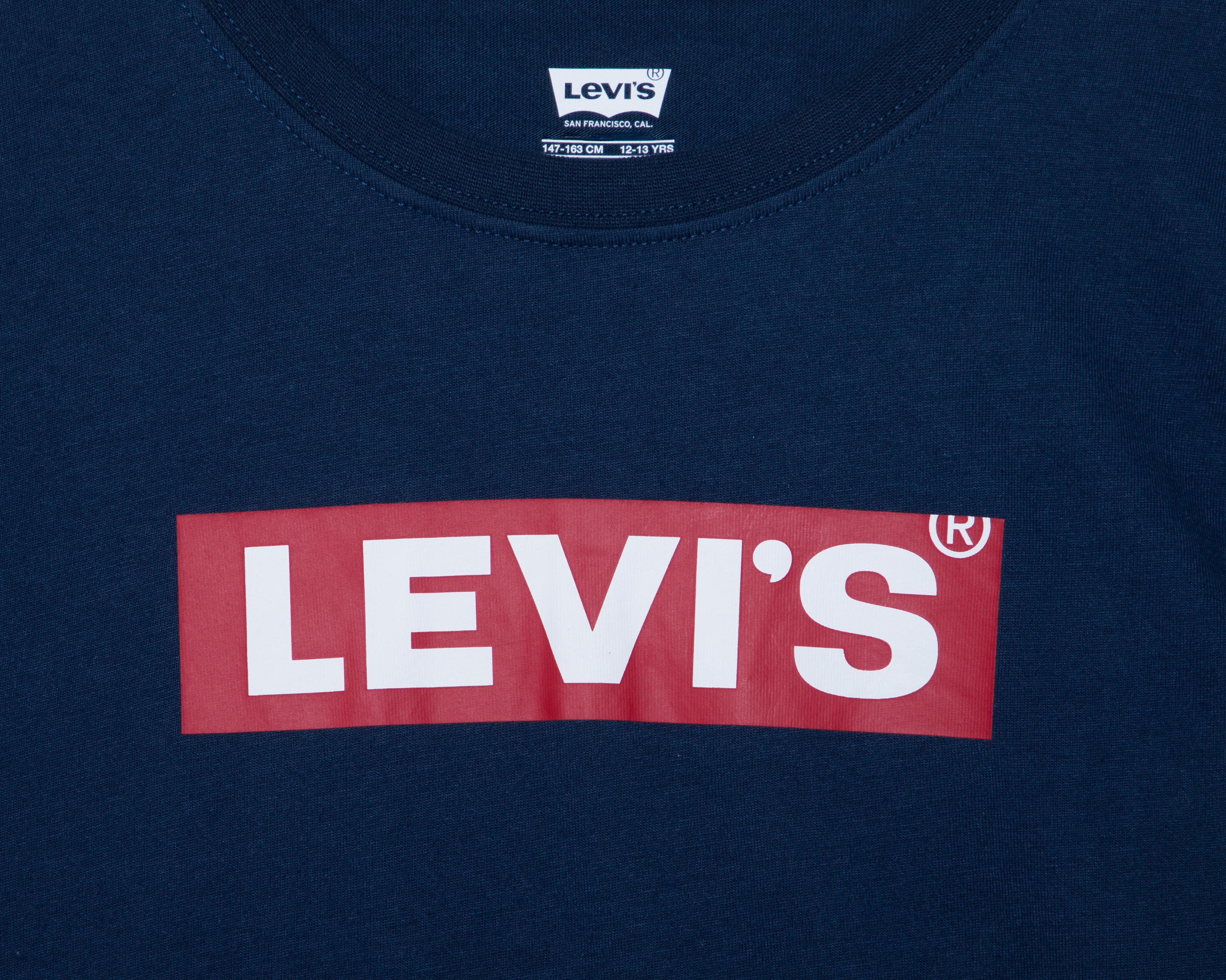 Foto 4 pulgar | Playera de Cuello Redondo Azul Marino Levi's Juvenil