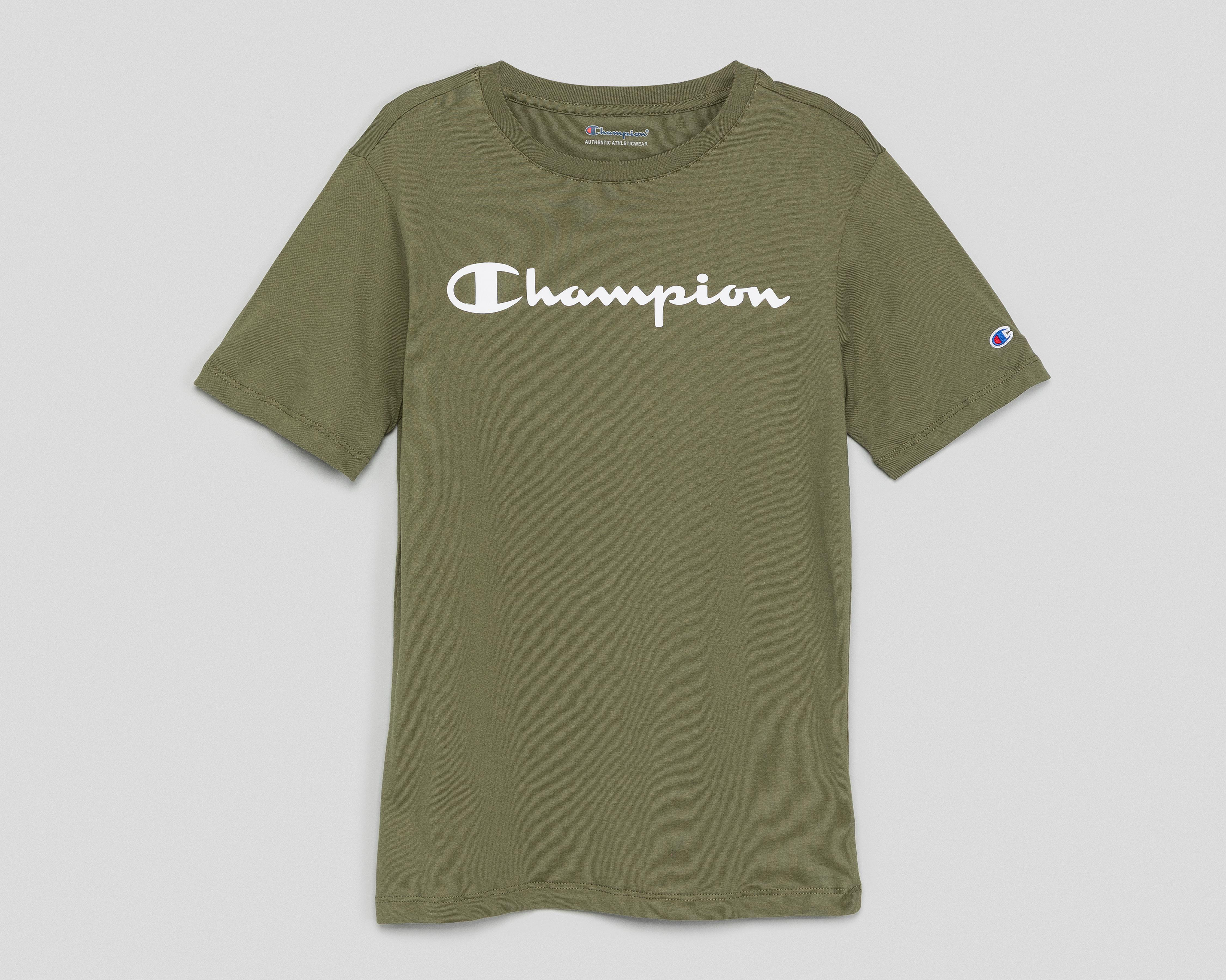Foto 1 | Playera de Cuello Redondo Verde Champion Juvenil