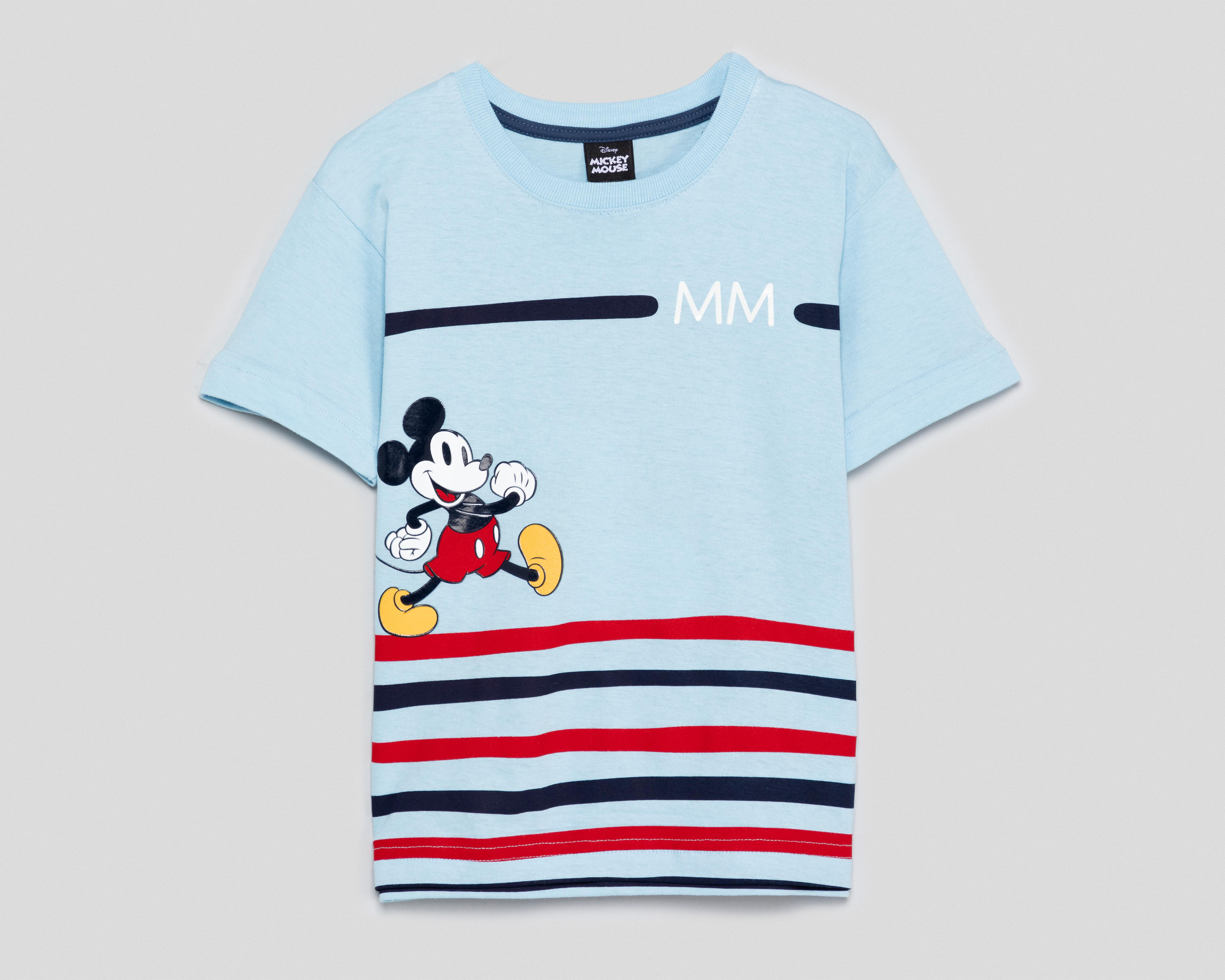 Playera Disney Manga Corta a Rayas para Niño