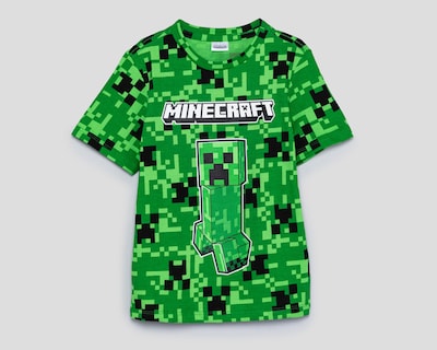 Foto 1 | Playera Cuello Redondo Verde Minecraft para Niño