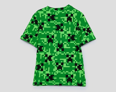 Foto 2 | Playera Cuello Redondo Verde Minecraft para Niño