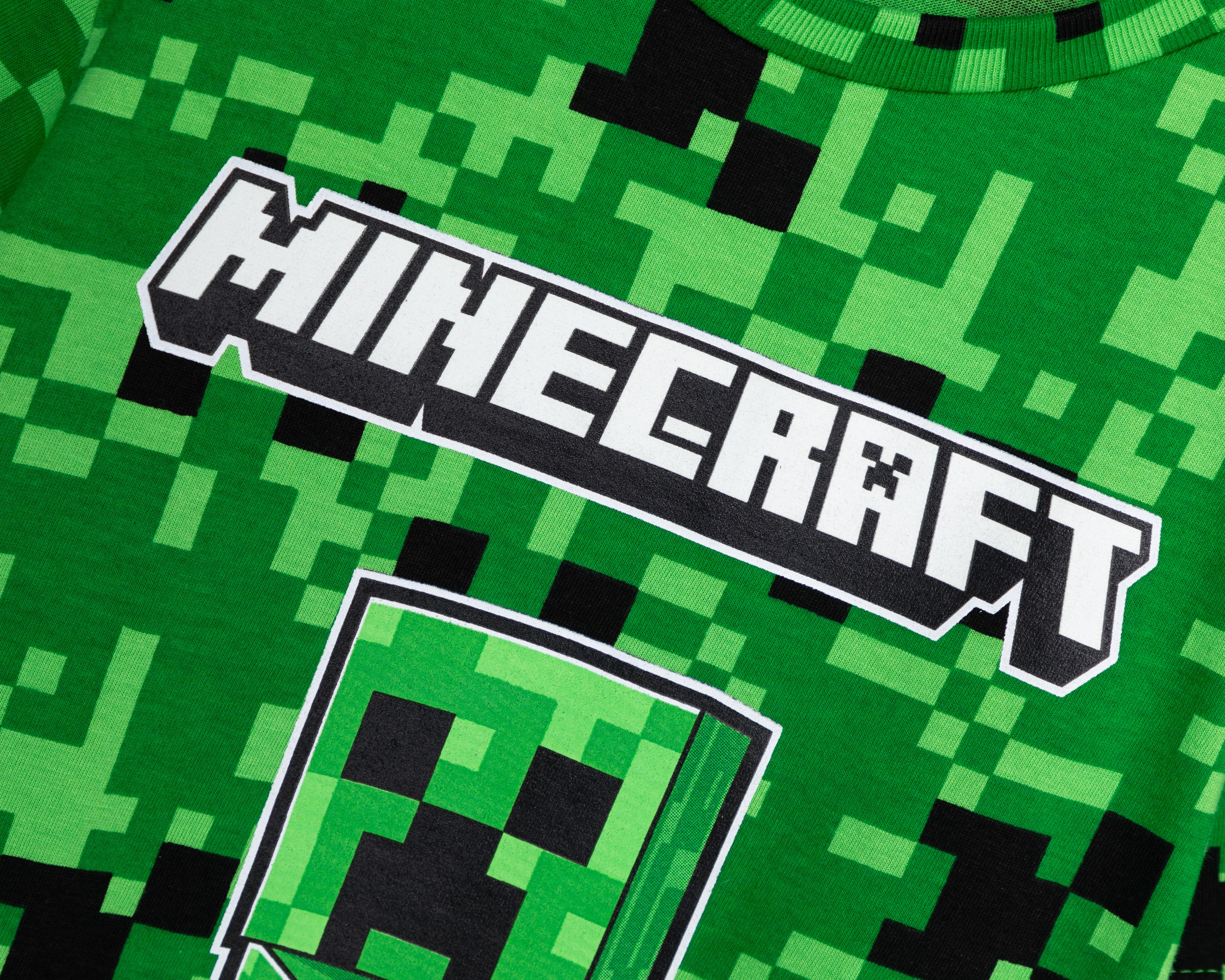 Foto 4 pulgar | Playera Cuello Redondo Verde Minecraft para Niño