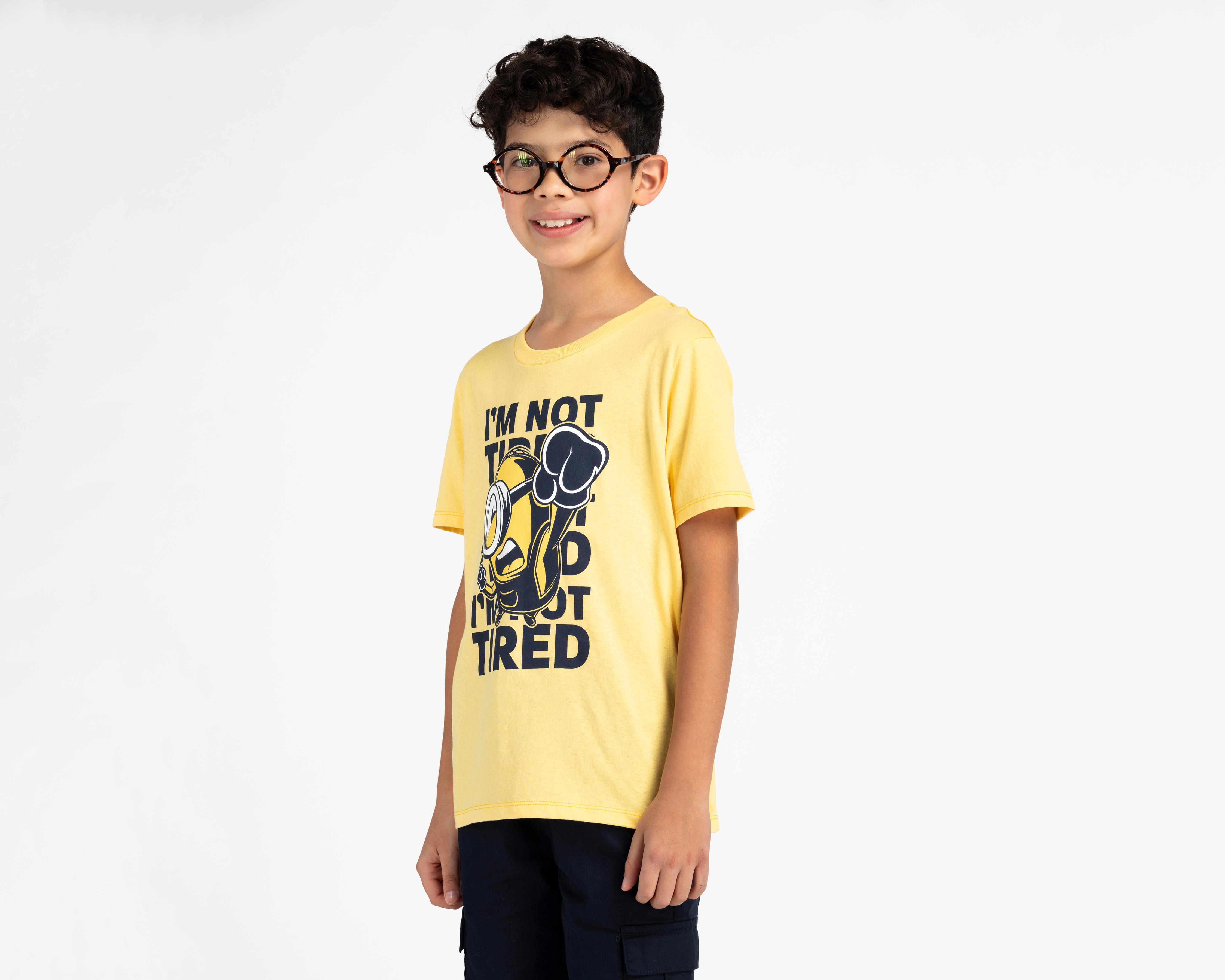 Foto 2 pulgar | Playera Minions Manga Corta para Niño
