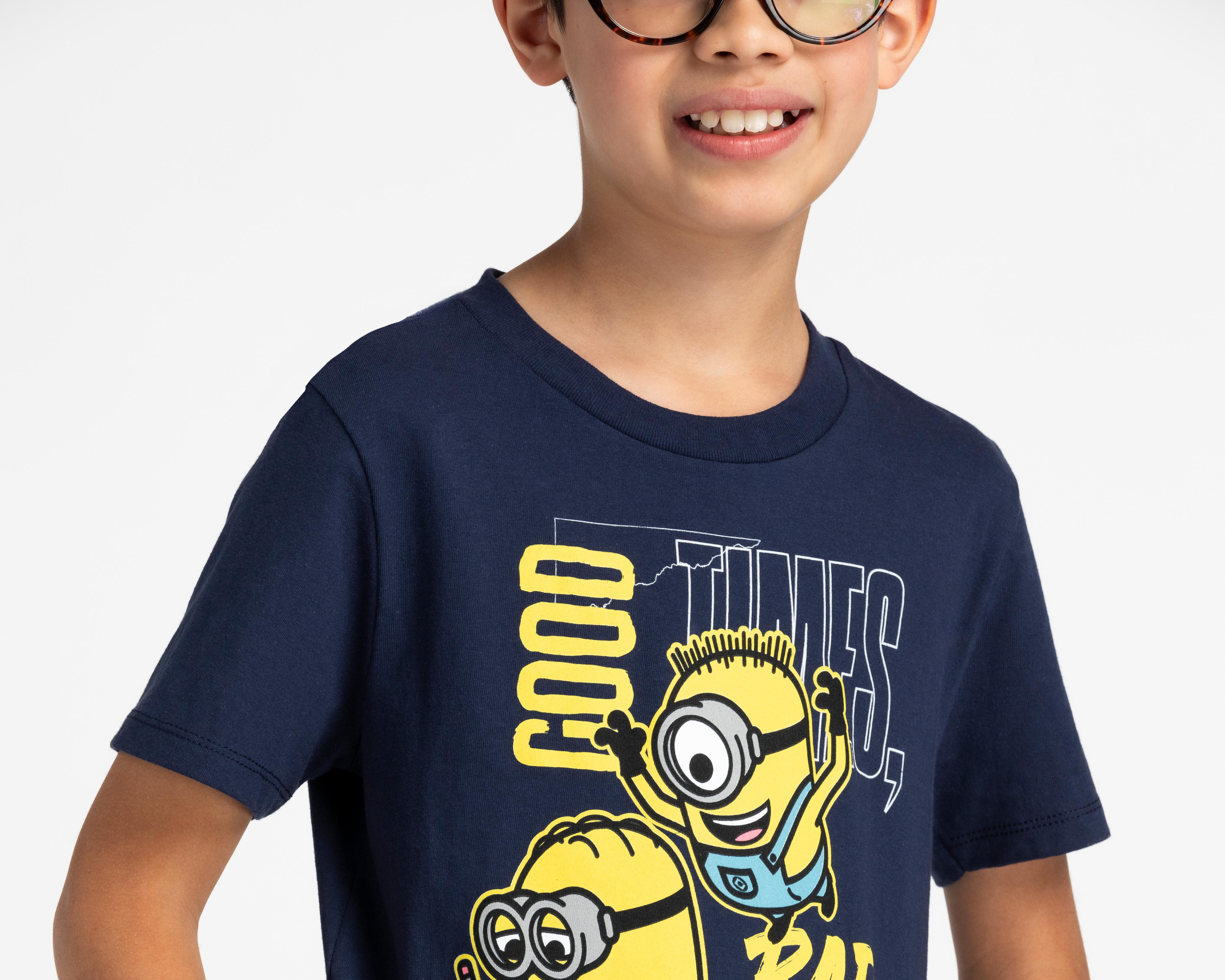 Foto 4 pulgar | Playera Minions Manga Corta para Niño