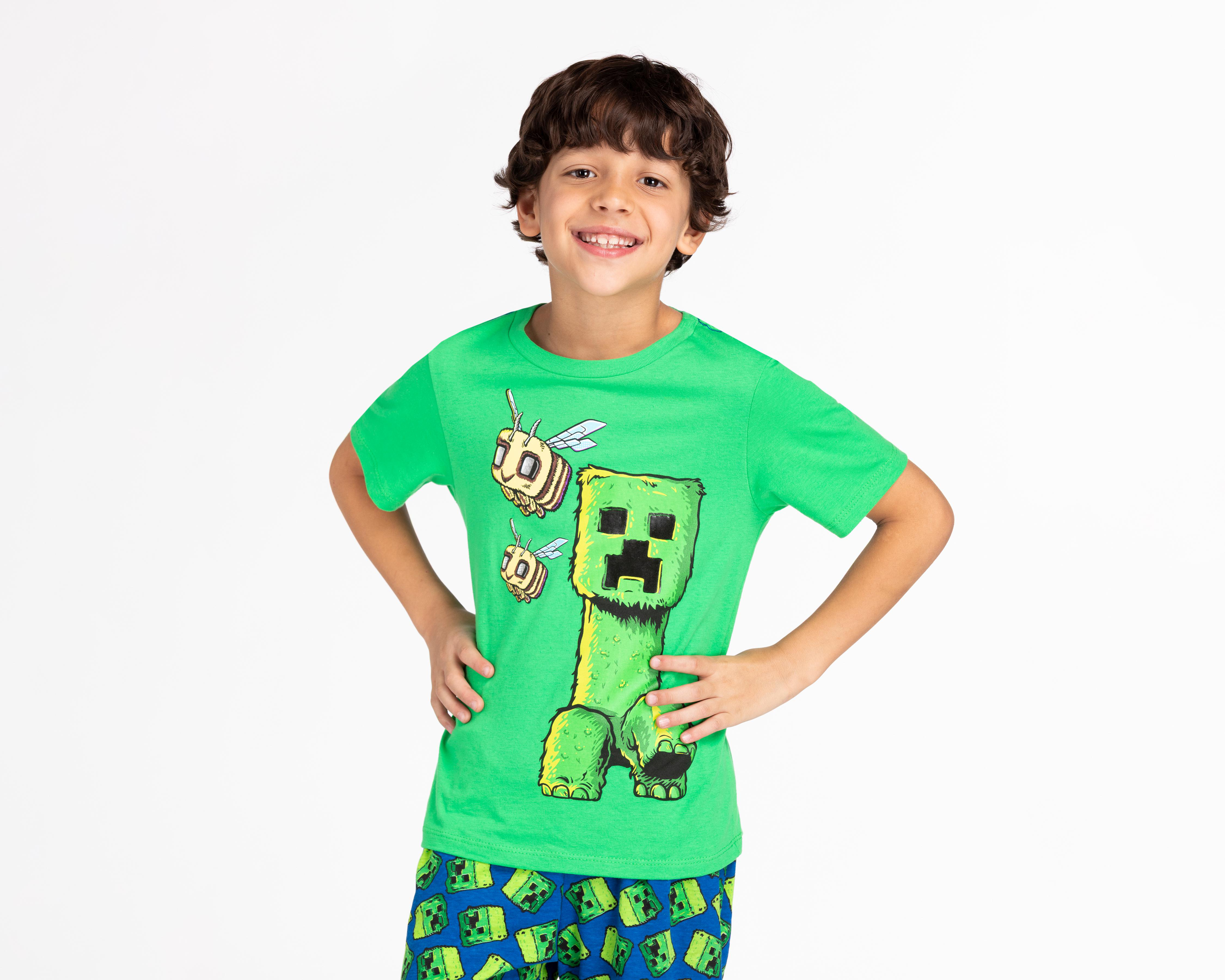 Foto 4 | Conjunto de Short y Playera Minecraft para Niño