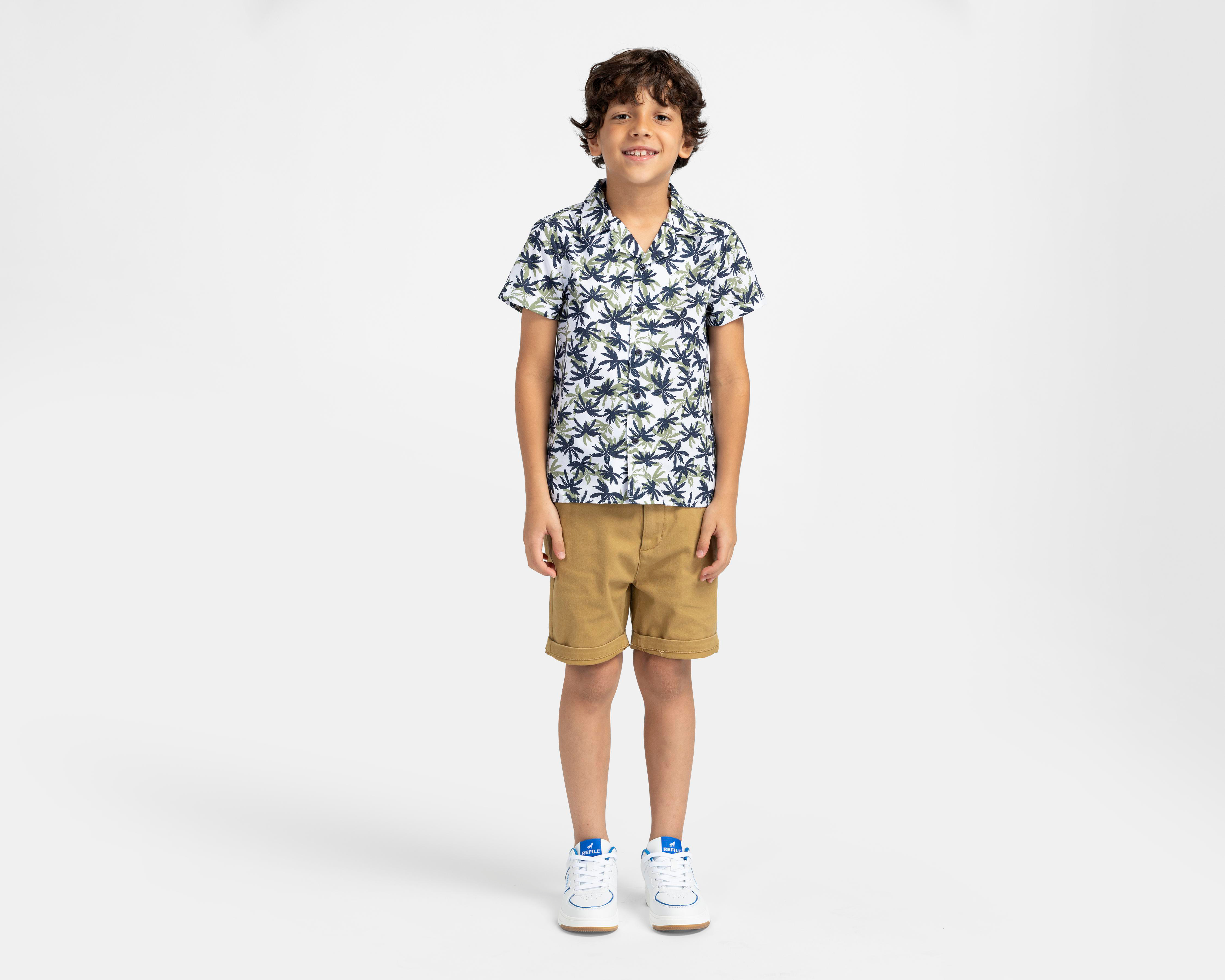 Foto 3 pulgar | Camisa de Cuello Americano Blanca Refill para Niño