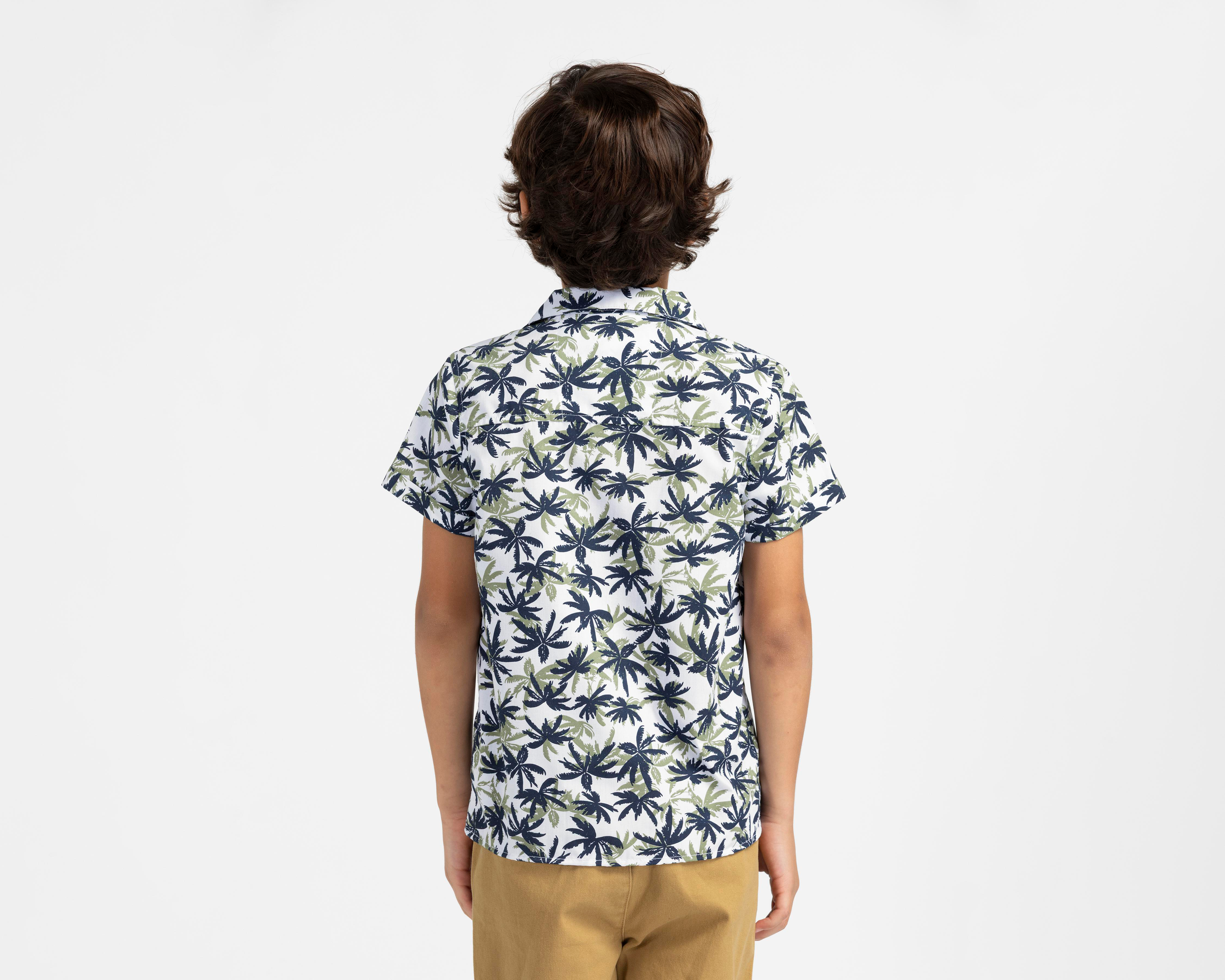 Foto 4 pulgar | Camisa de Cuello Americano Blanca Refill para Niño