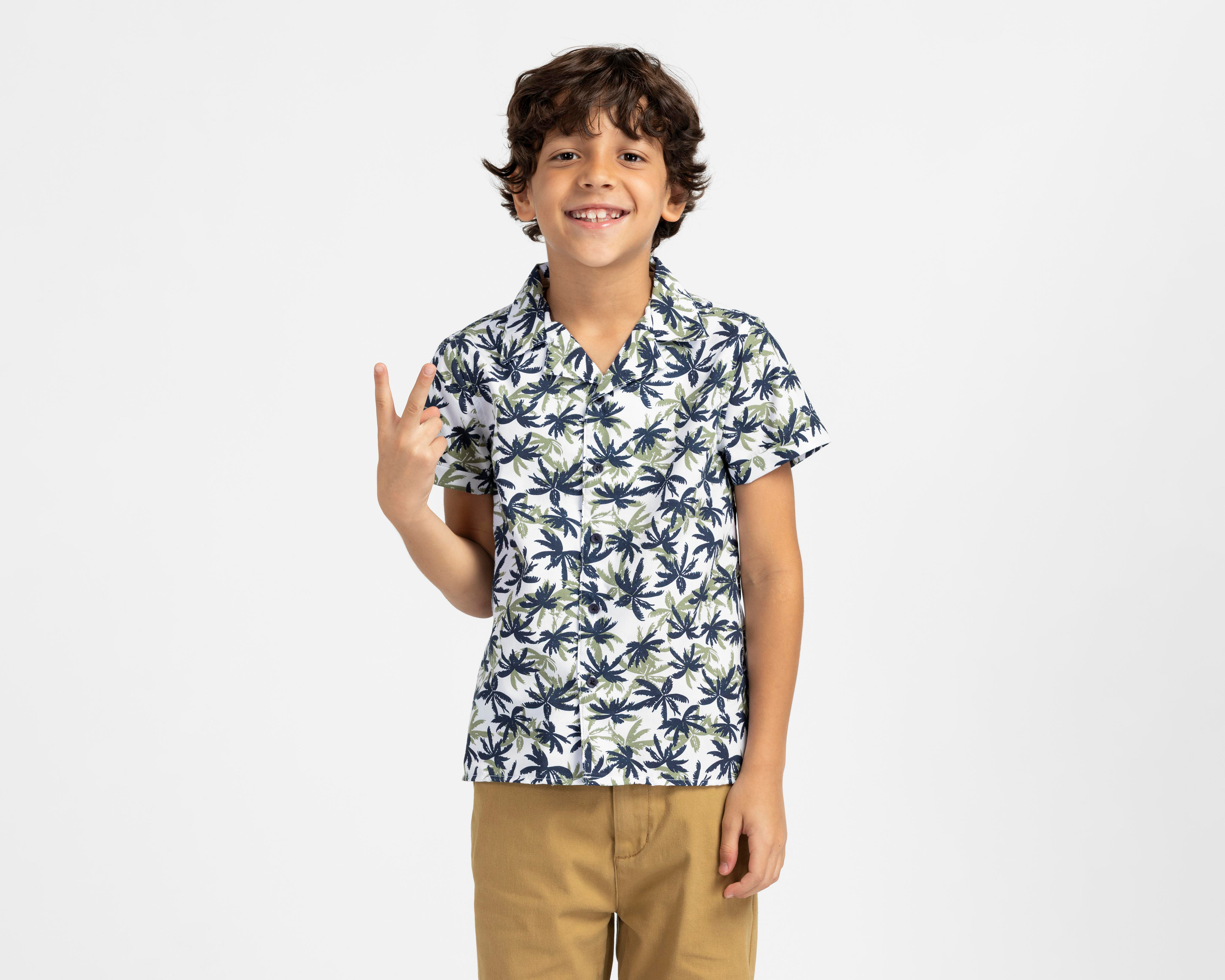 Foto 5 pulgar | Camisa de Cuello Americano Blanca Refill para Niño