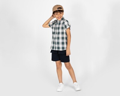 Foto 2 | Camisa Refill Manga Corta a Cuadros para Niño