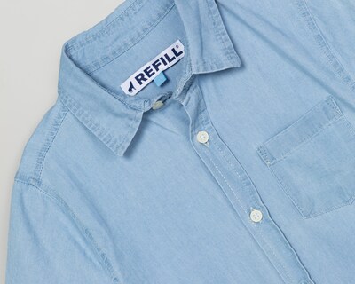 Foto 3 | Camisa Cuello Americano Azul Refill para Niño