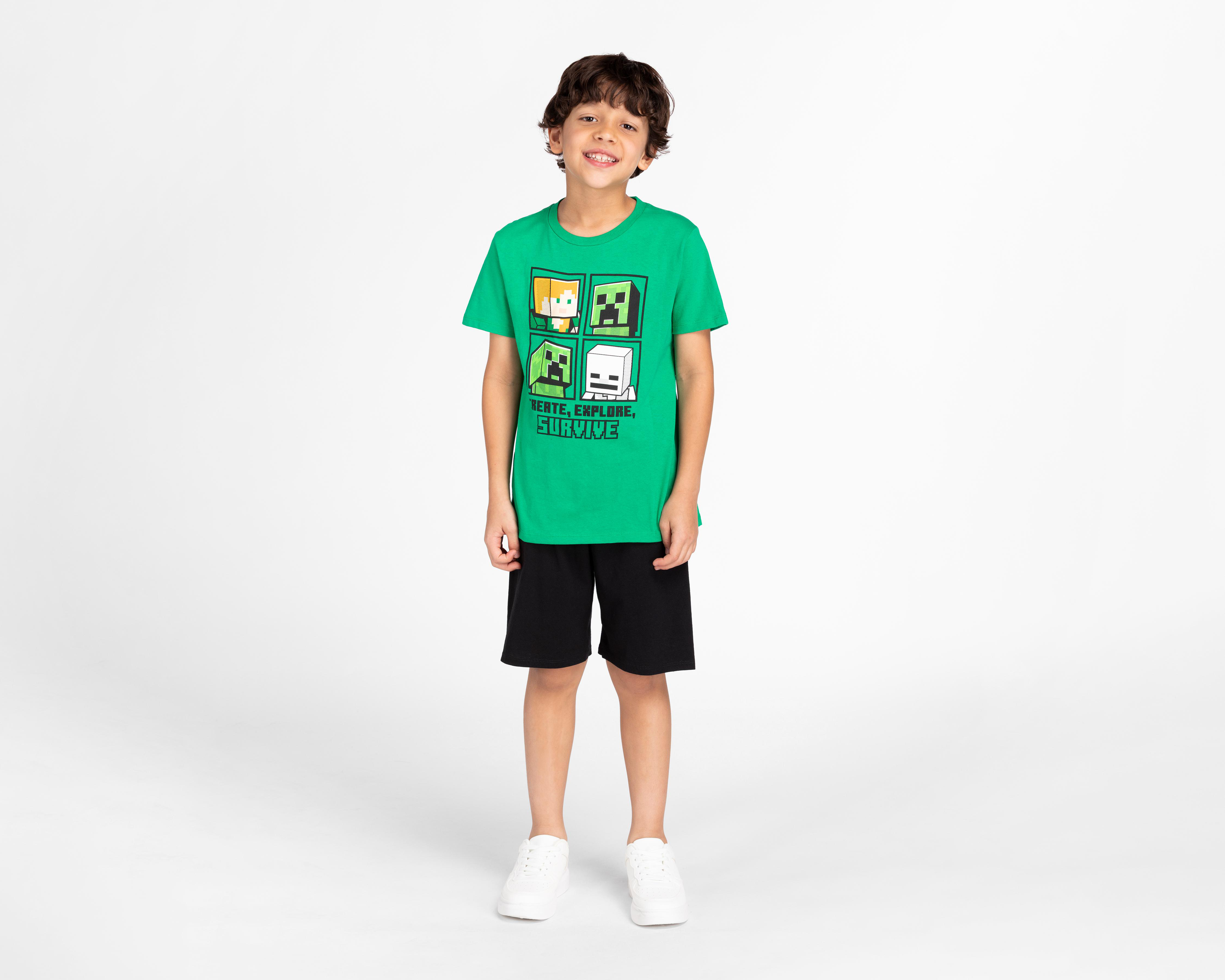 Foto 2 pulgar | Playera y Short Minecraft para Niño