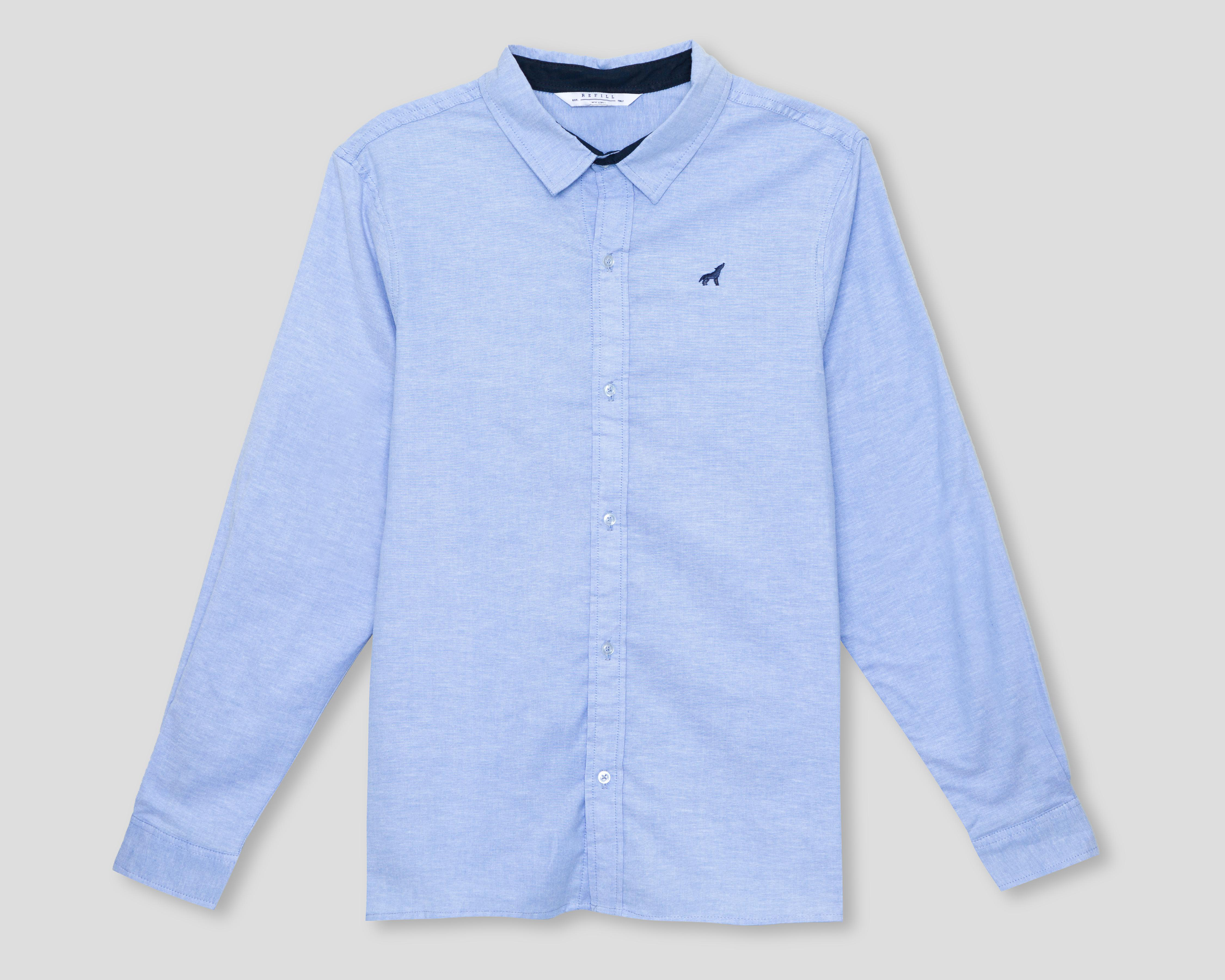 Foto 2 pulgar | Camisa Refill Manga Larga Azul para Niño