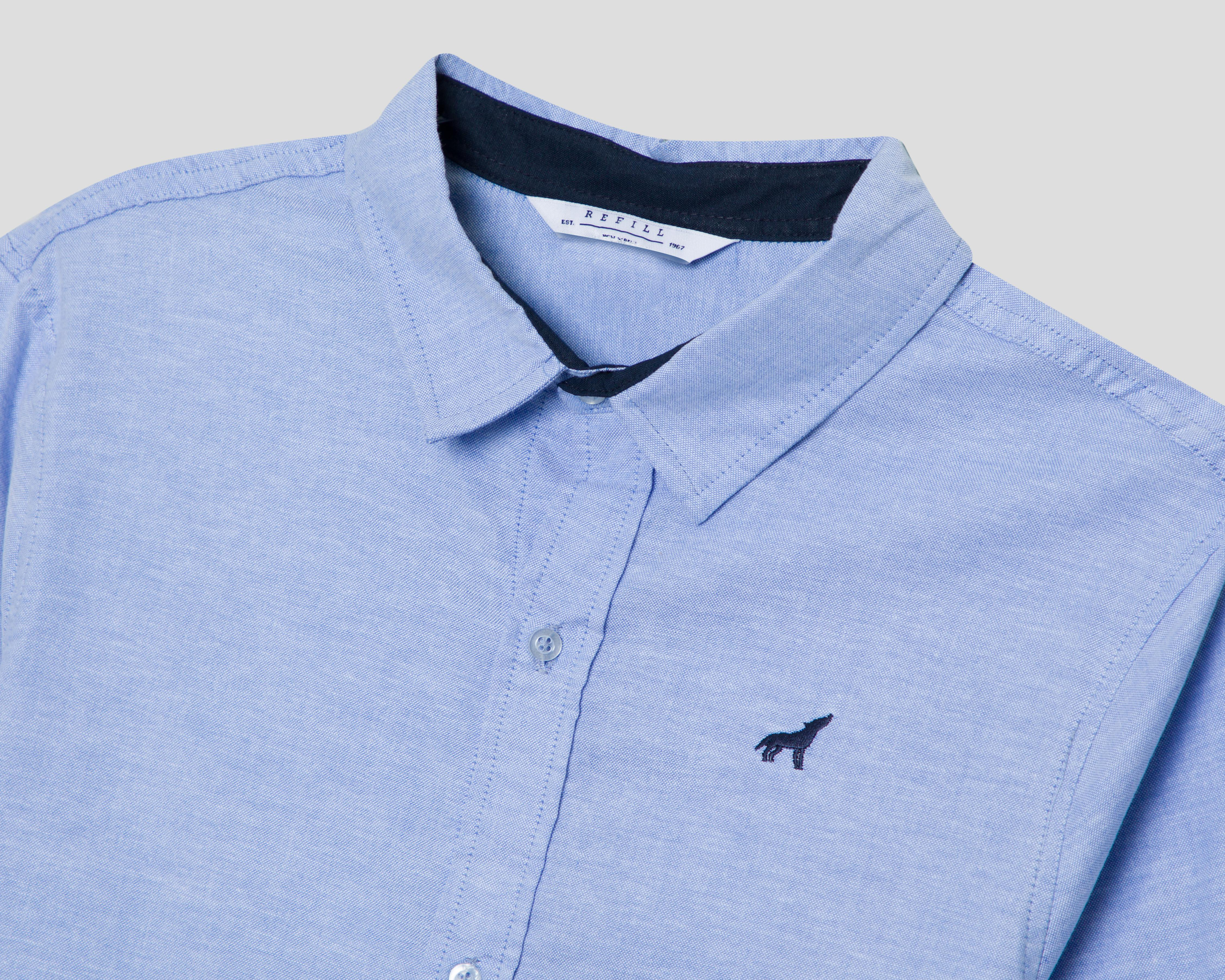 Foto 4 pulgar | Camisa Refill Manga Larga Azul para Niño